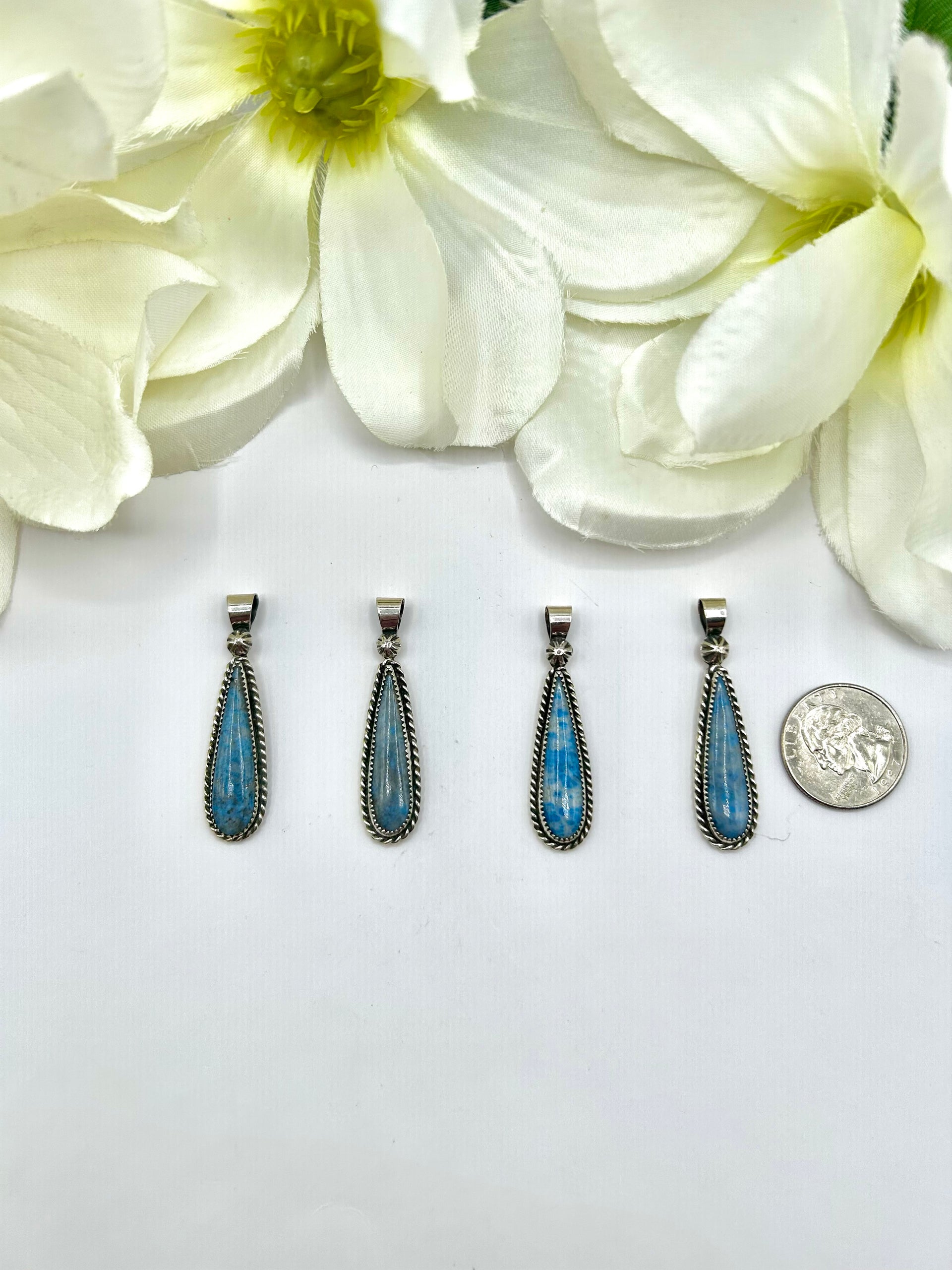 Navajo Made Denim Lapis & Sterling Silver Pendant