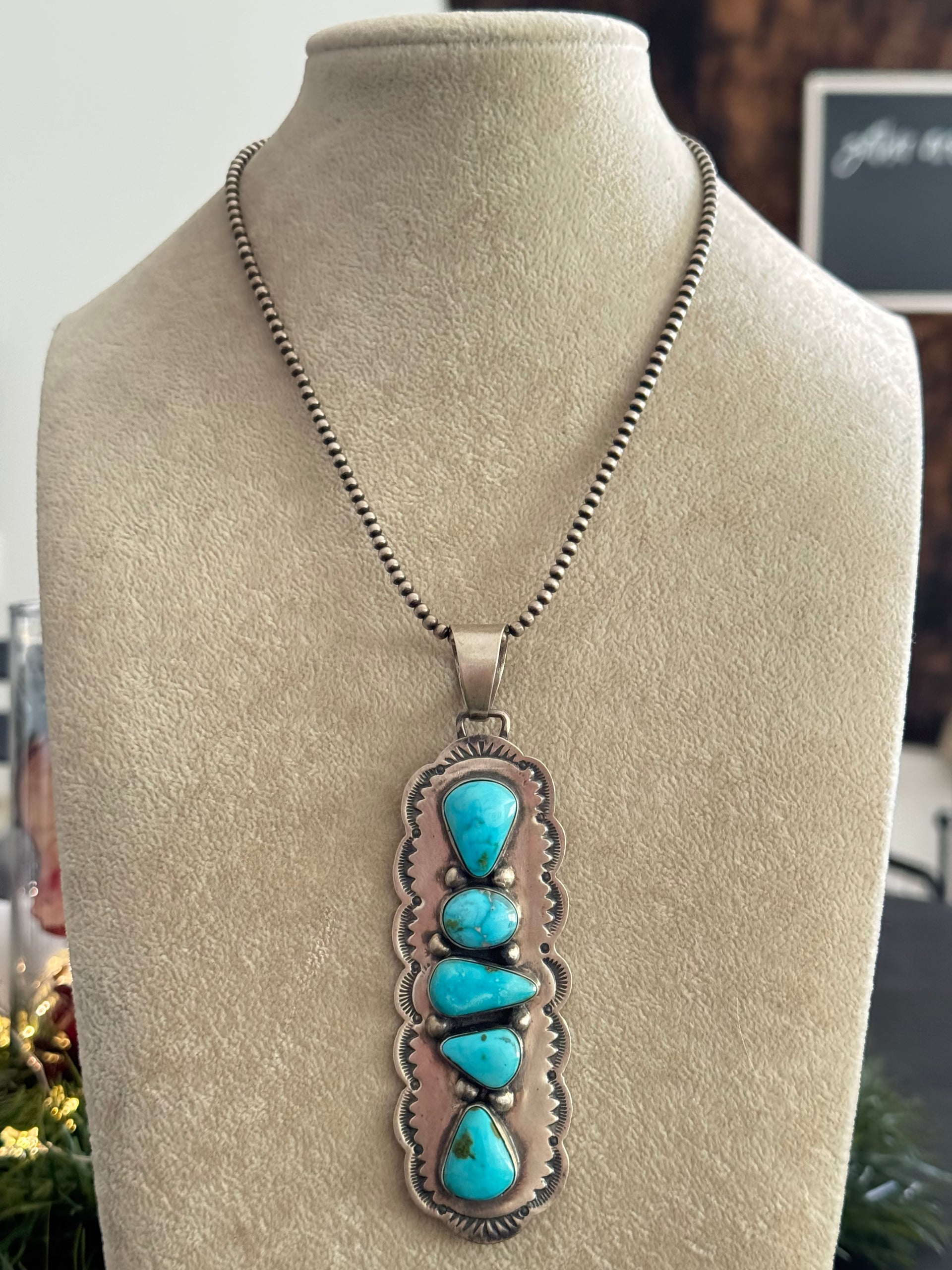 Bobby Johnson Sonoran Mountain Turquoise & Sterling Silver Pendant