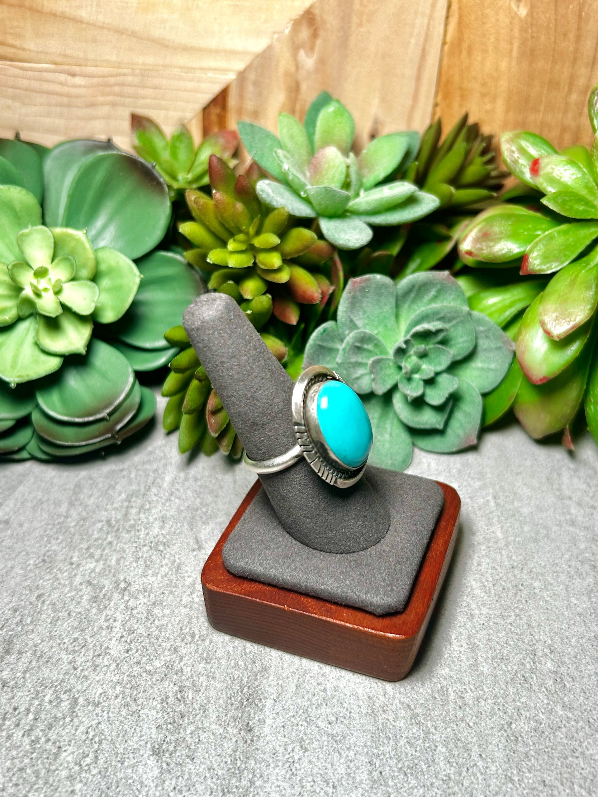 Alfred Martinez Kingman Turquoise & Sterling Silver Adjustable Ring