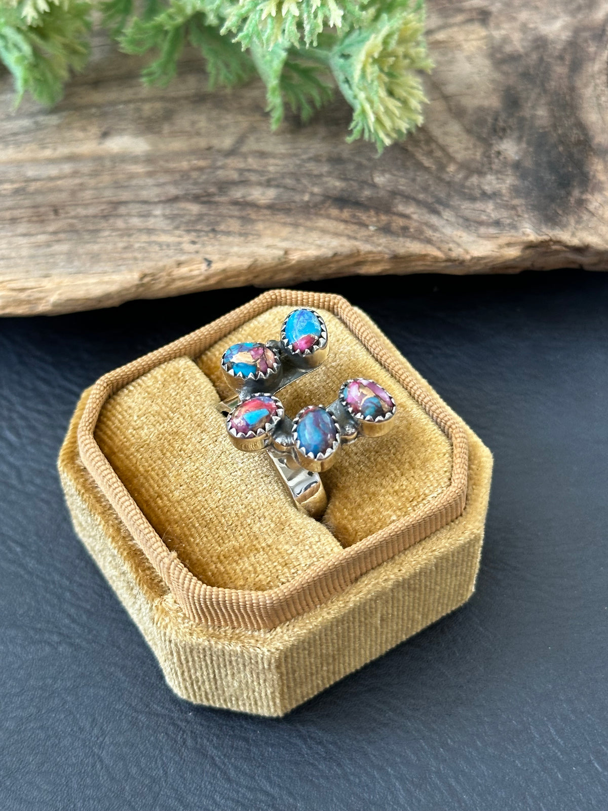 Naja Rind TTD “LUCKY” Mohave Turquoise & Sterling Silver Naja Ring