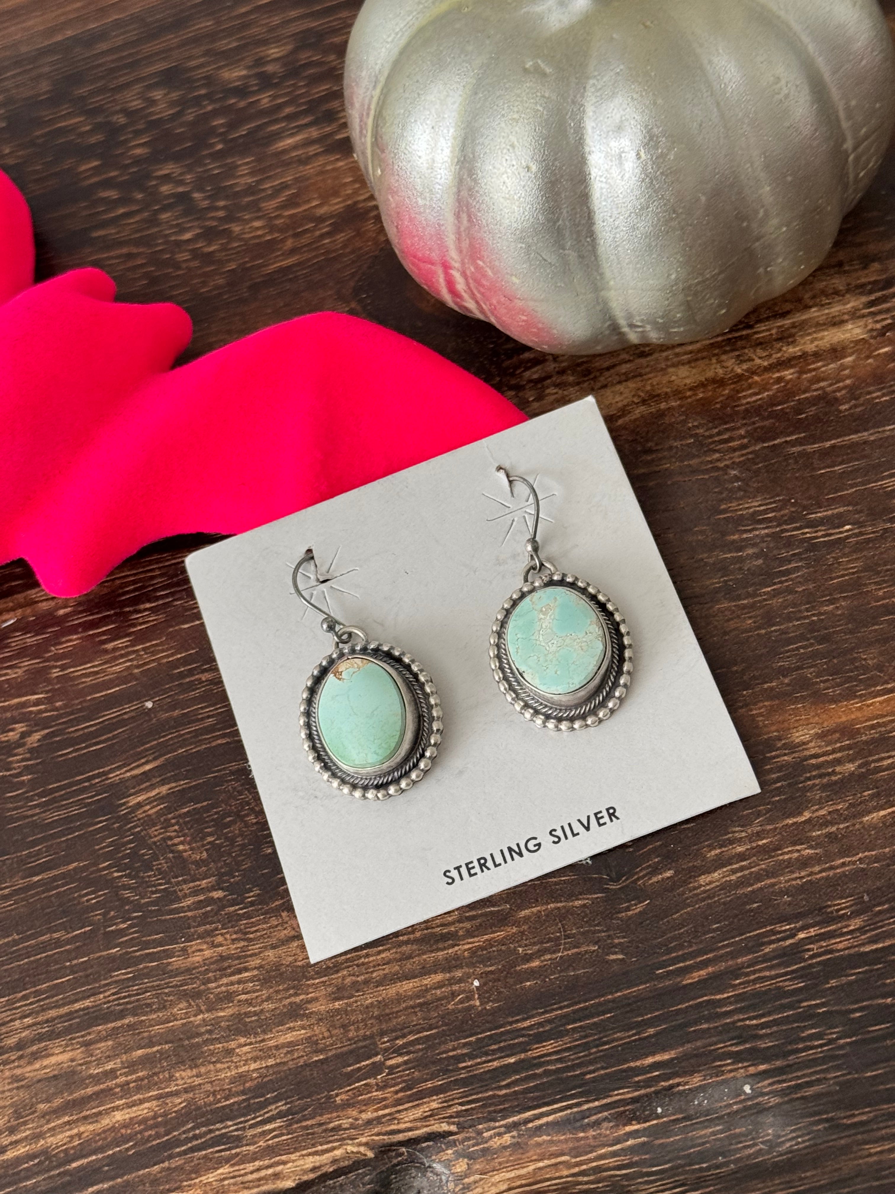 Randy Billy Royston Turquoise & Sterling Silver Dangle Earrings