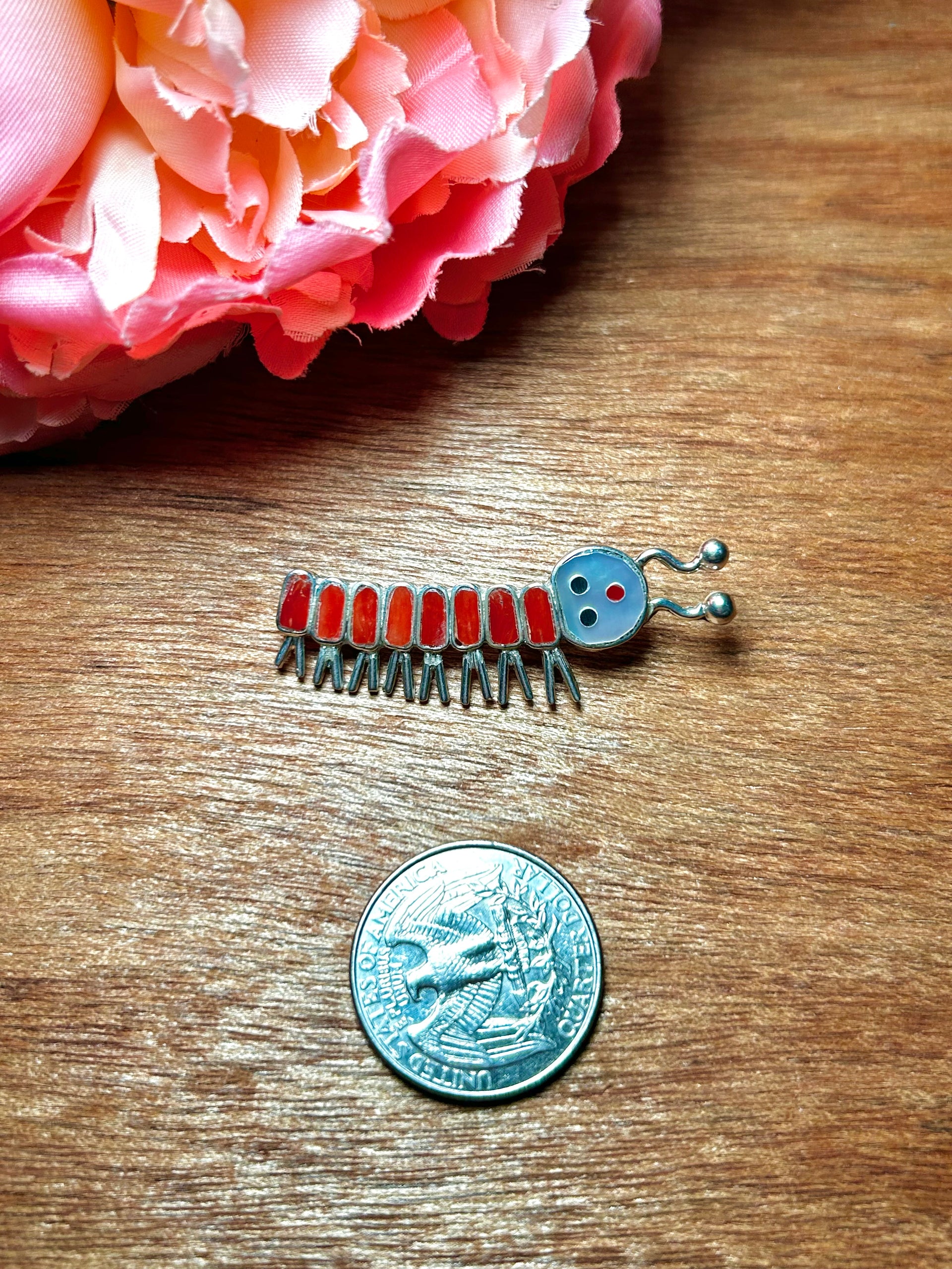 Zuni Made Multi Stone & Sterling Silver Pin