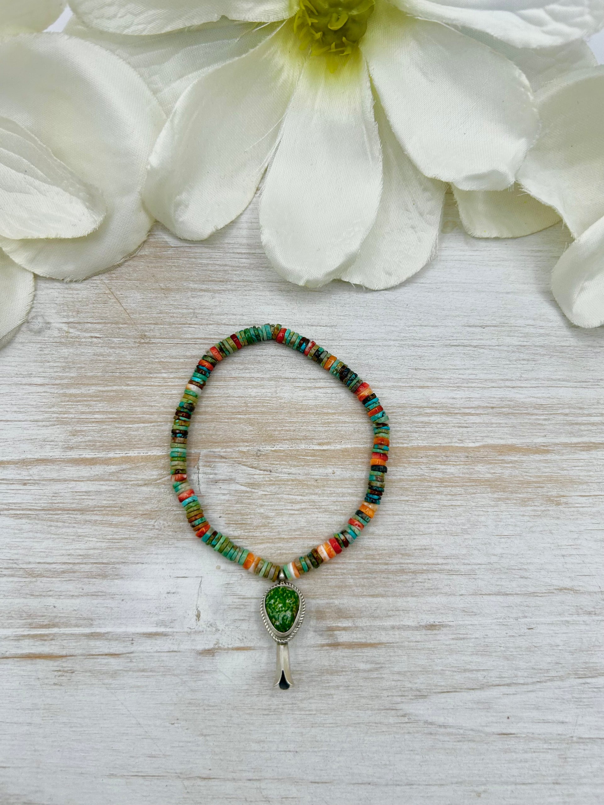 George Rios Multi Stone & Sterling Silver Stretchy Bracelet
