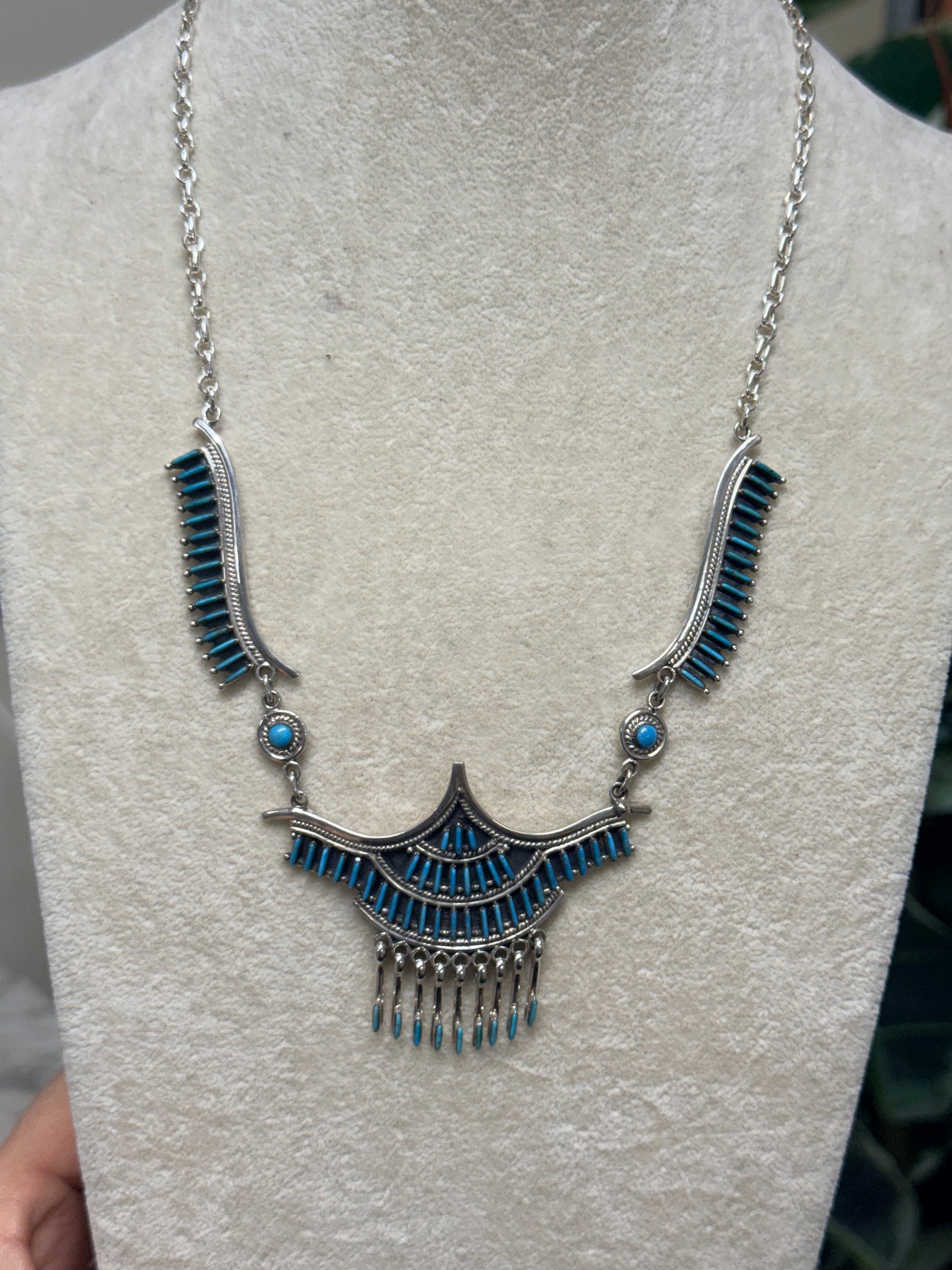 Southwest Handmade Turquoise & Sterling Silver Necklace Set