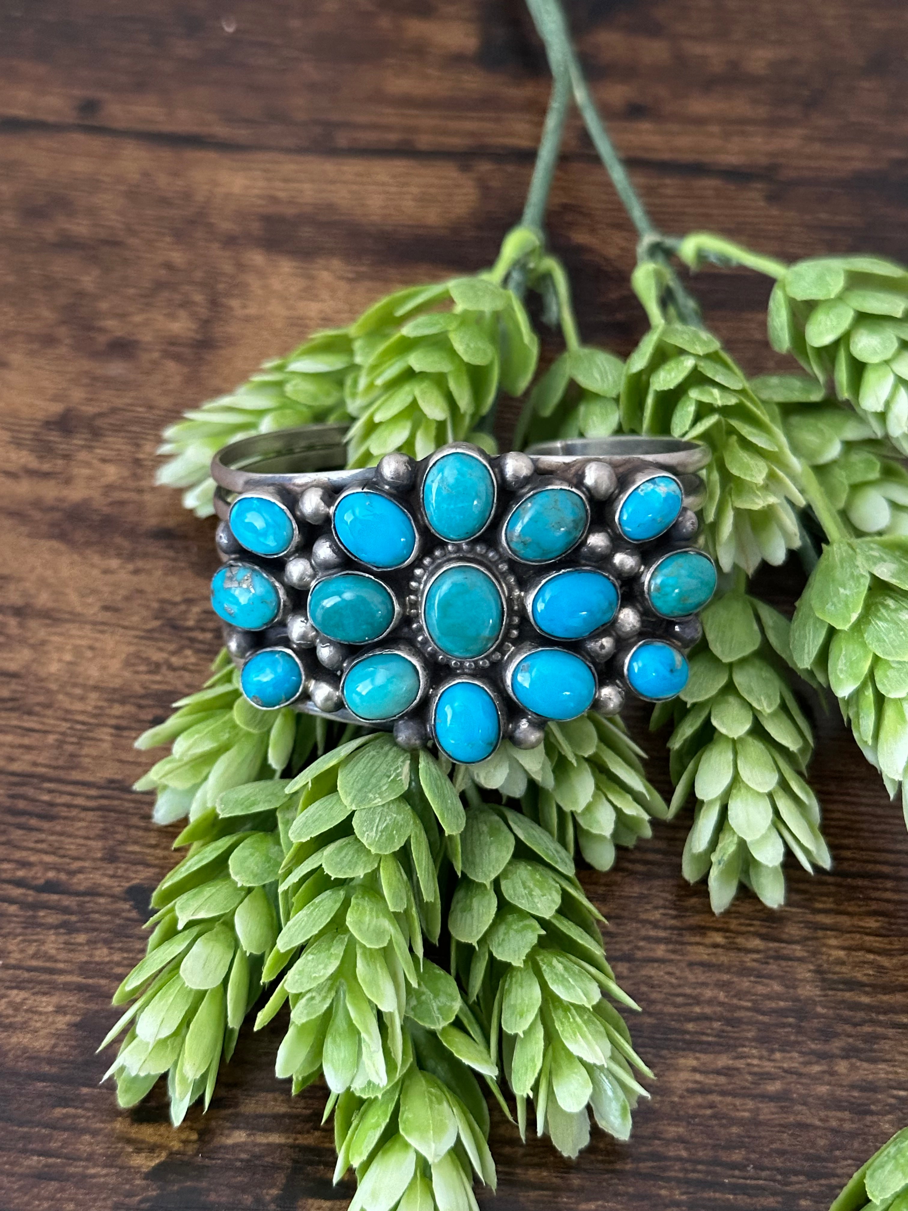 Kathleen Chavez Kingman Turquoise & Sterling Silver Cuff Bracelet