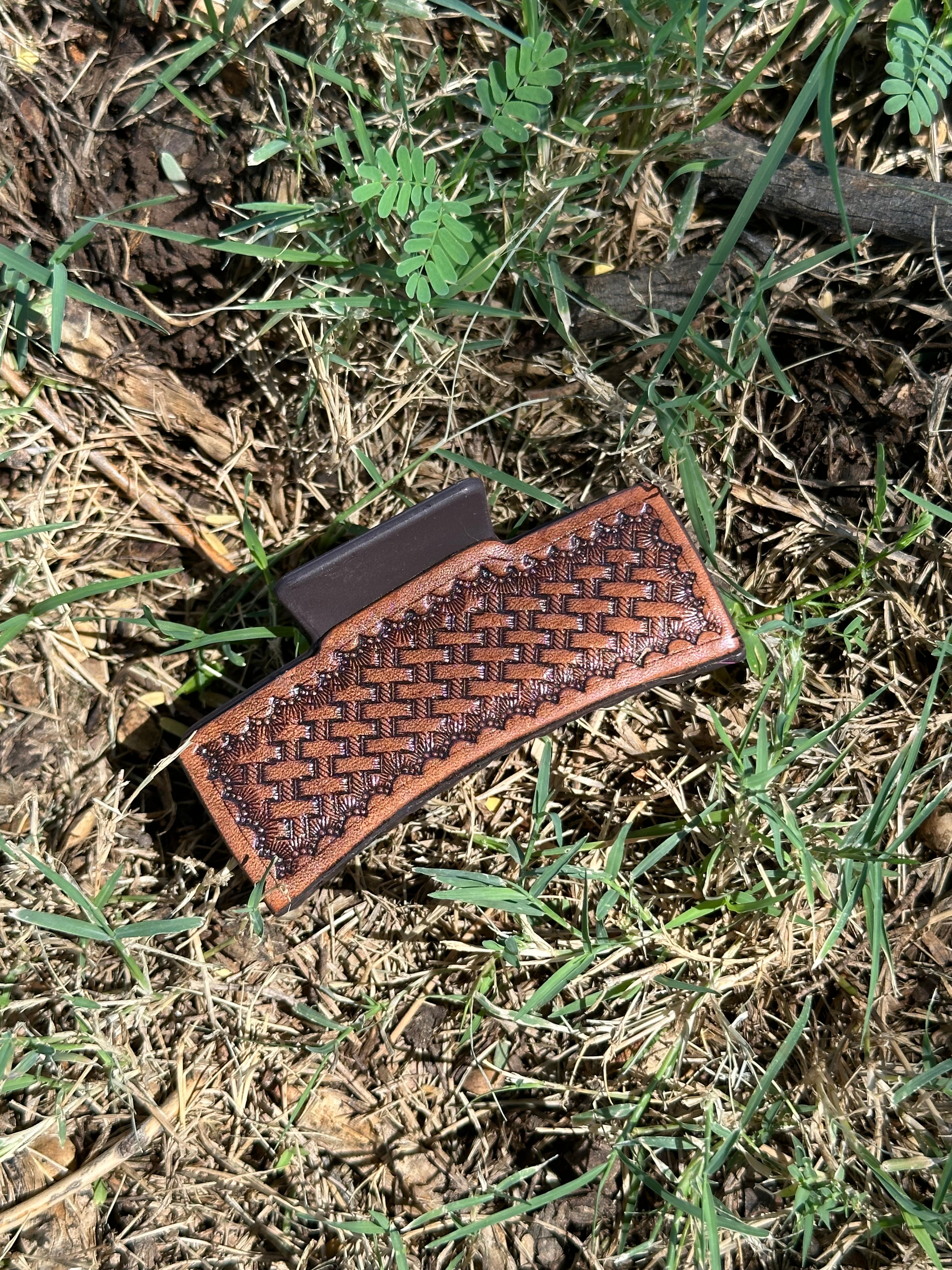 Genuine Tooled Leather Hair Clip