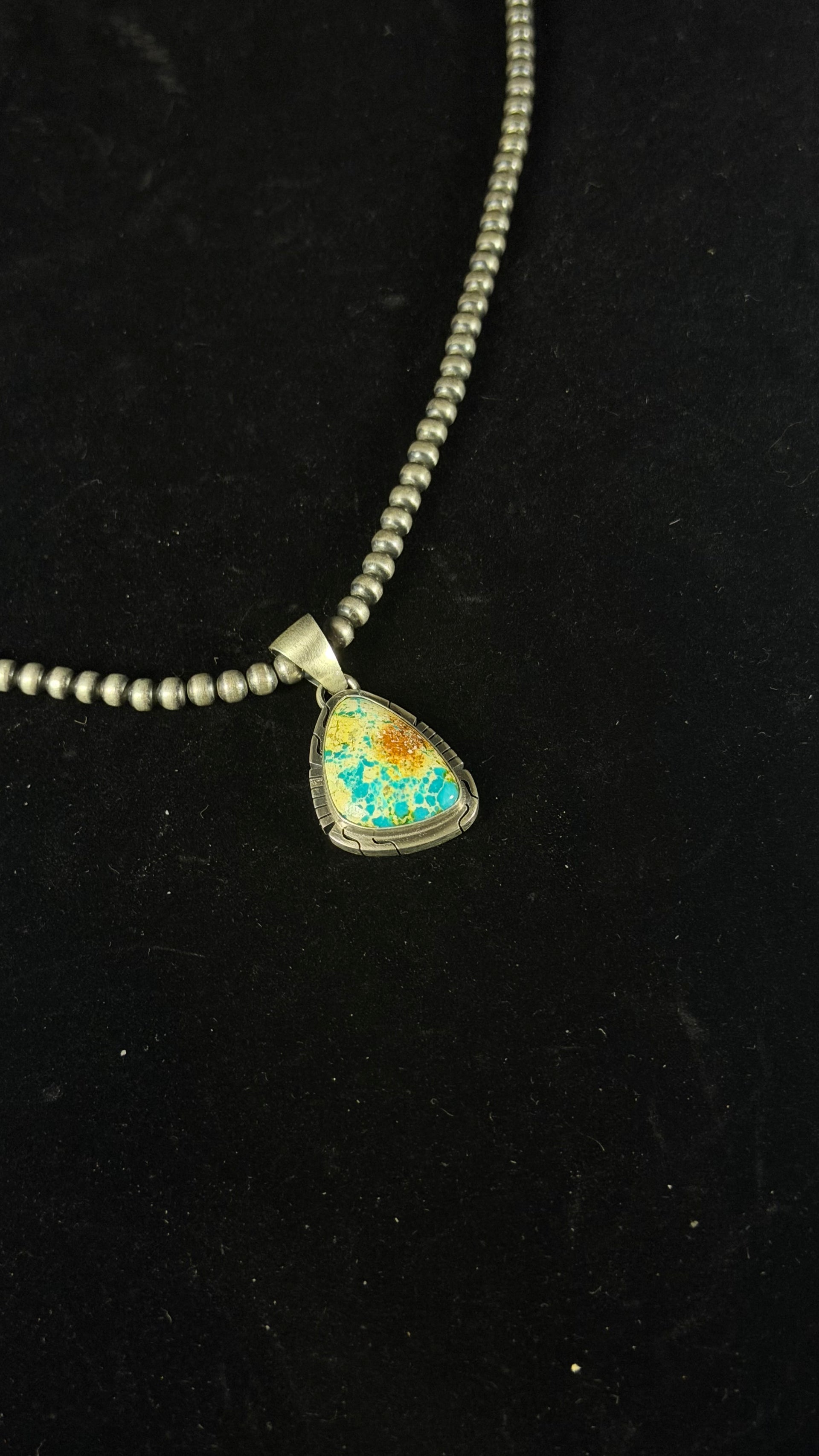 Dave Skeets Sonoran Mountain Turquoise & Sterling Silver Pendant