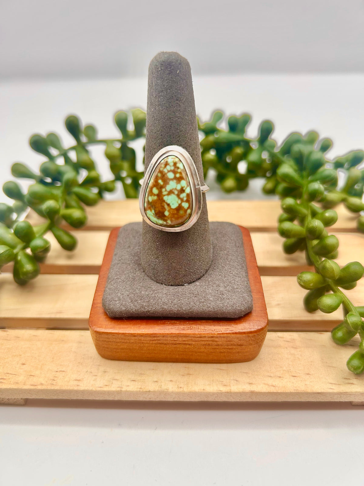 Antionette Mine 8 Turquoise & Sterling Silver Adjustable Ring