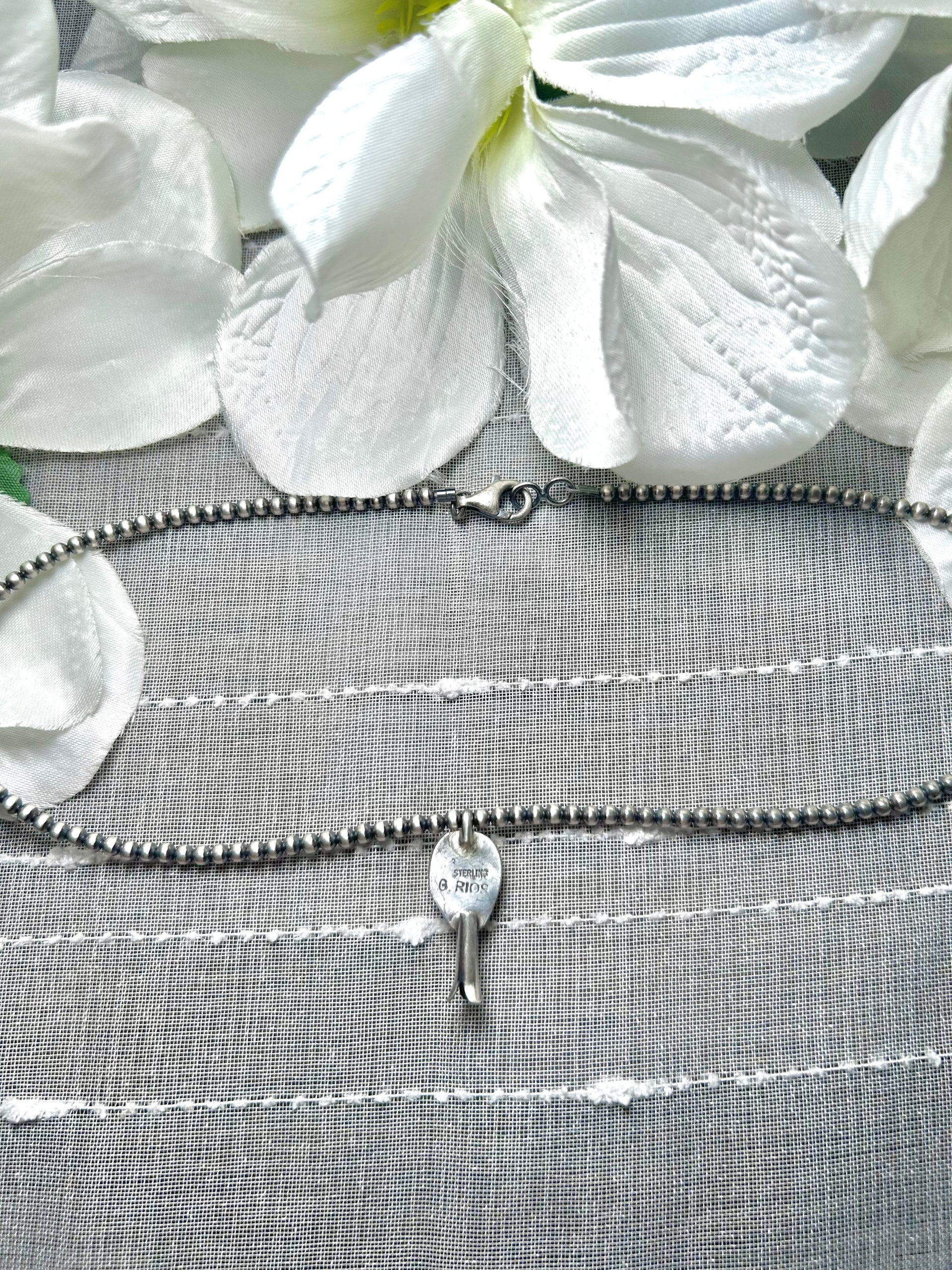 George Rios Cotton Candy Dahlia & Sterling Silver Necklace