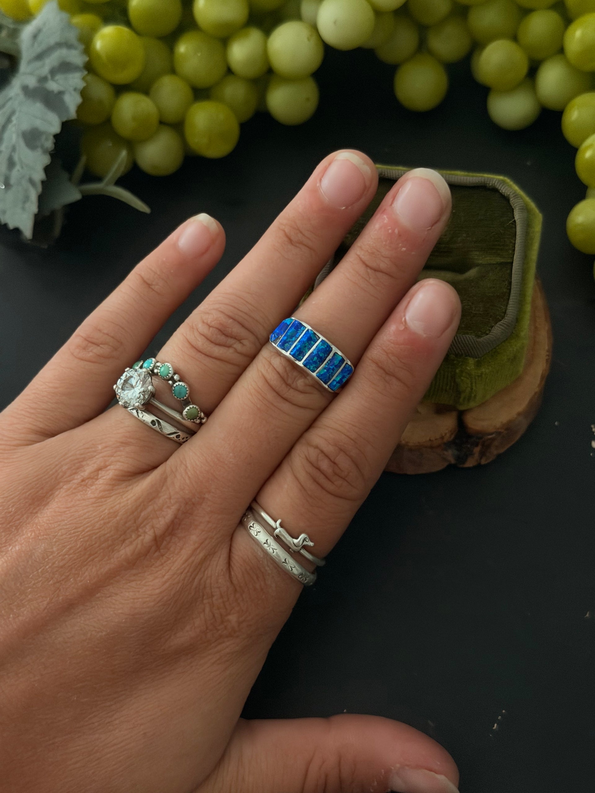 Navajo Made Opal & Sterling Silver Ring