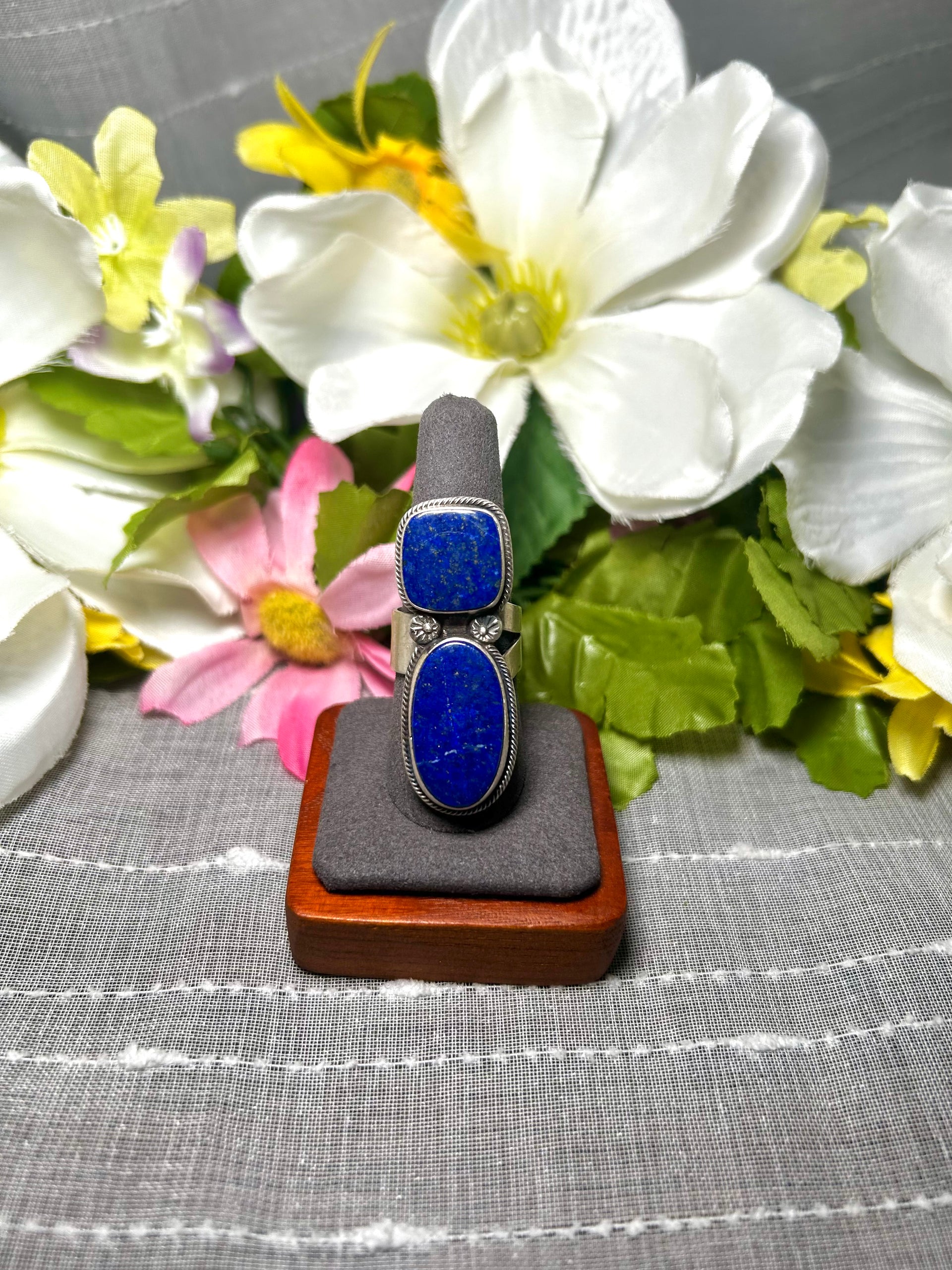 Travis Jim Lapis & Sterling Silver Adjustable Ring