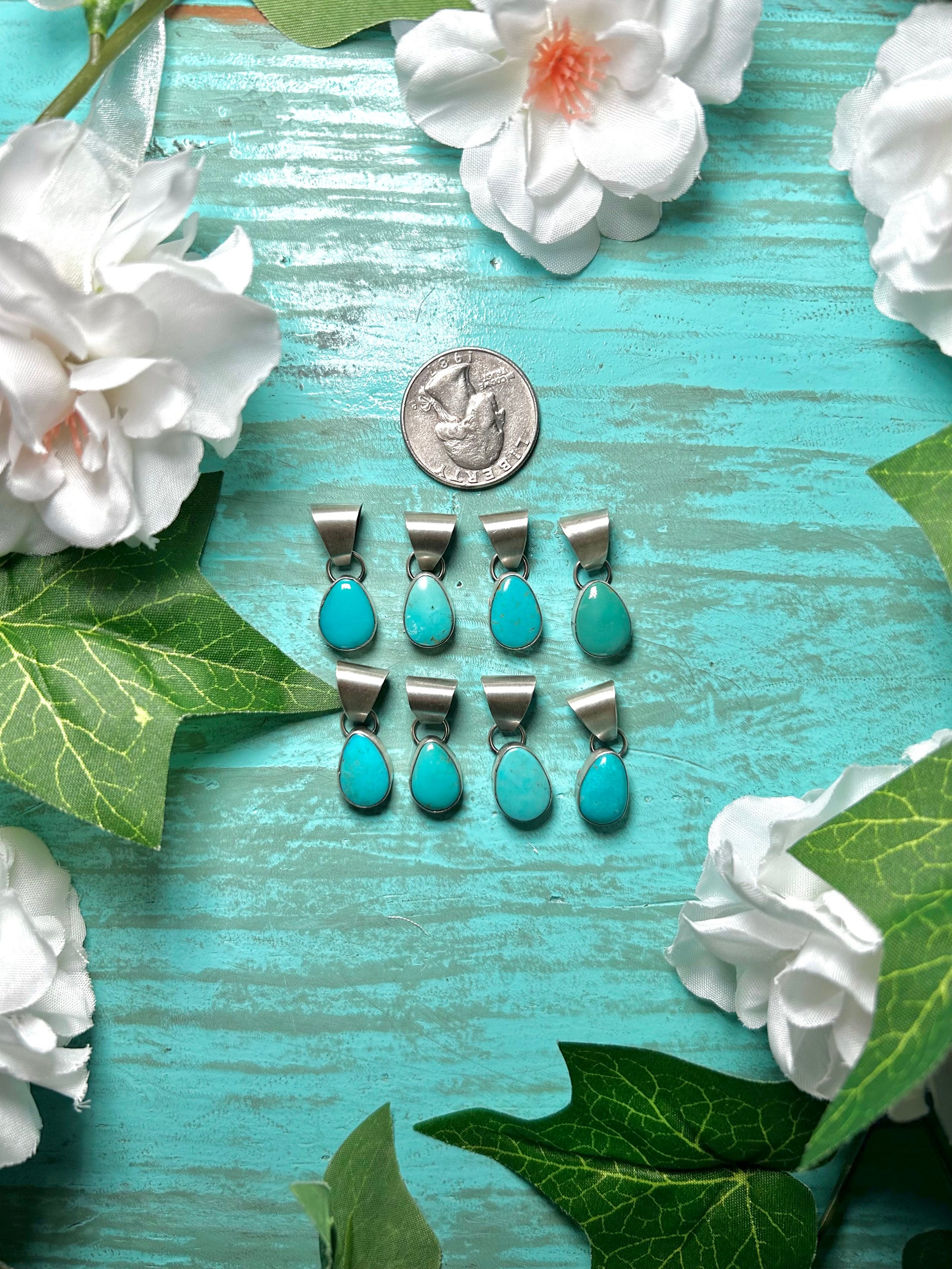 Navajo Made Kingman Turquoise & Sterling Silver Pendant