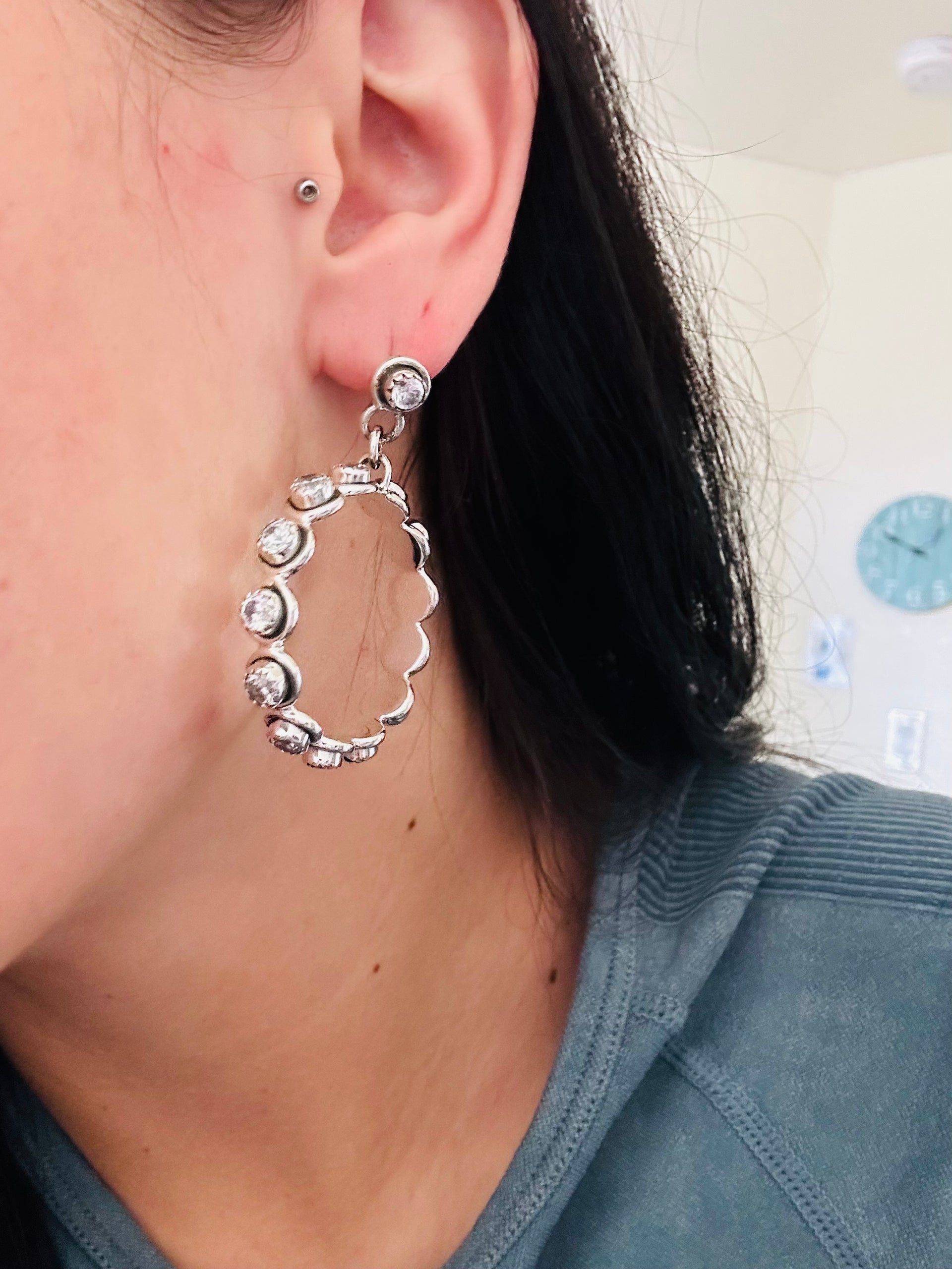 TTD “Ranchin” Cubic Zirconia& Sterling Silver Earrings