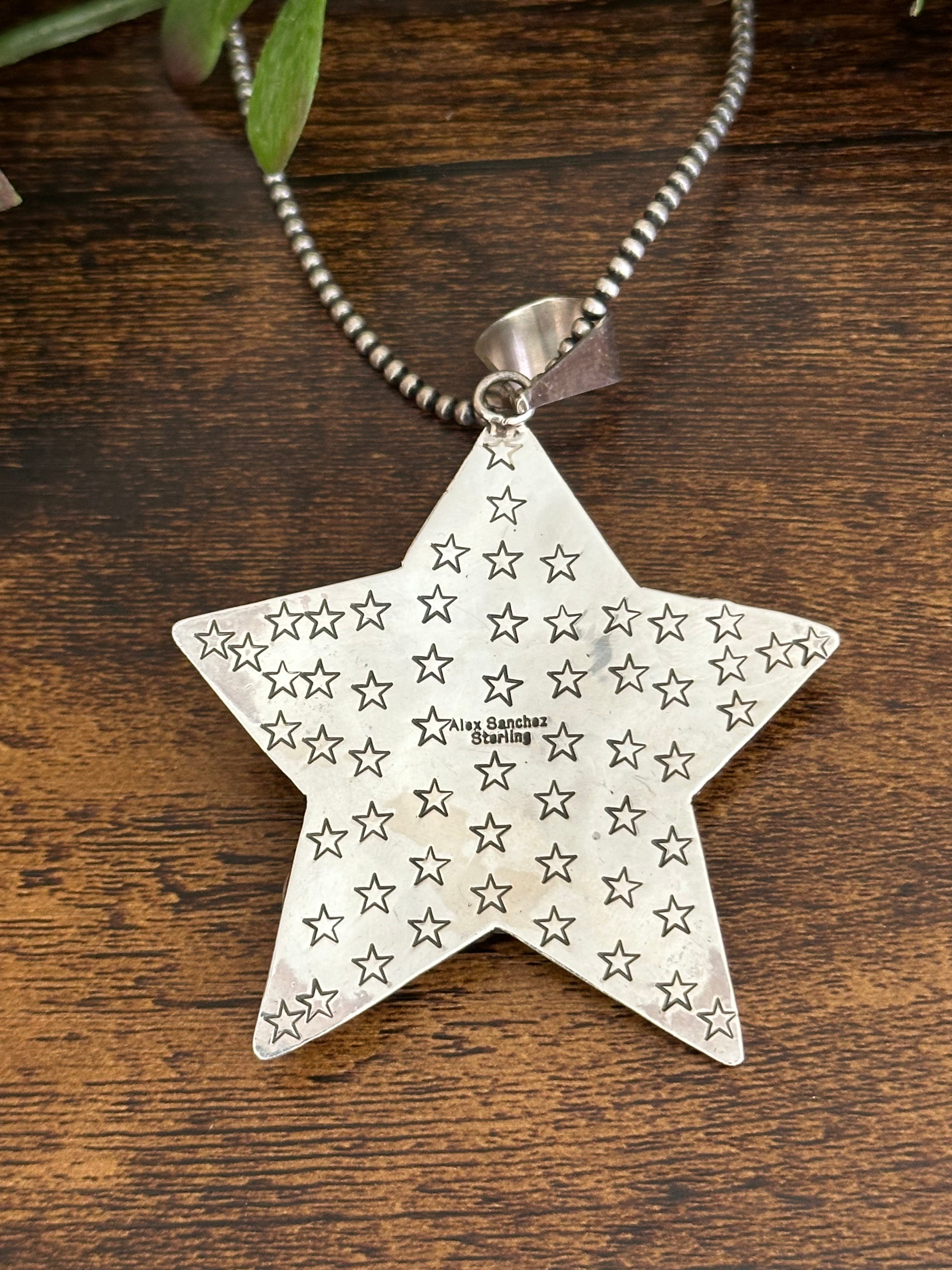 Alex Sanchez Golden Hills Turquoise & Sterling Silver Star Pendant