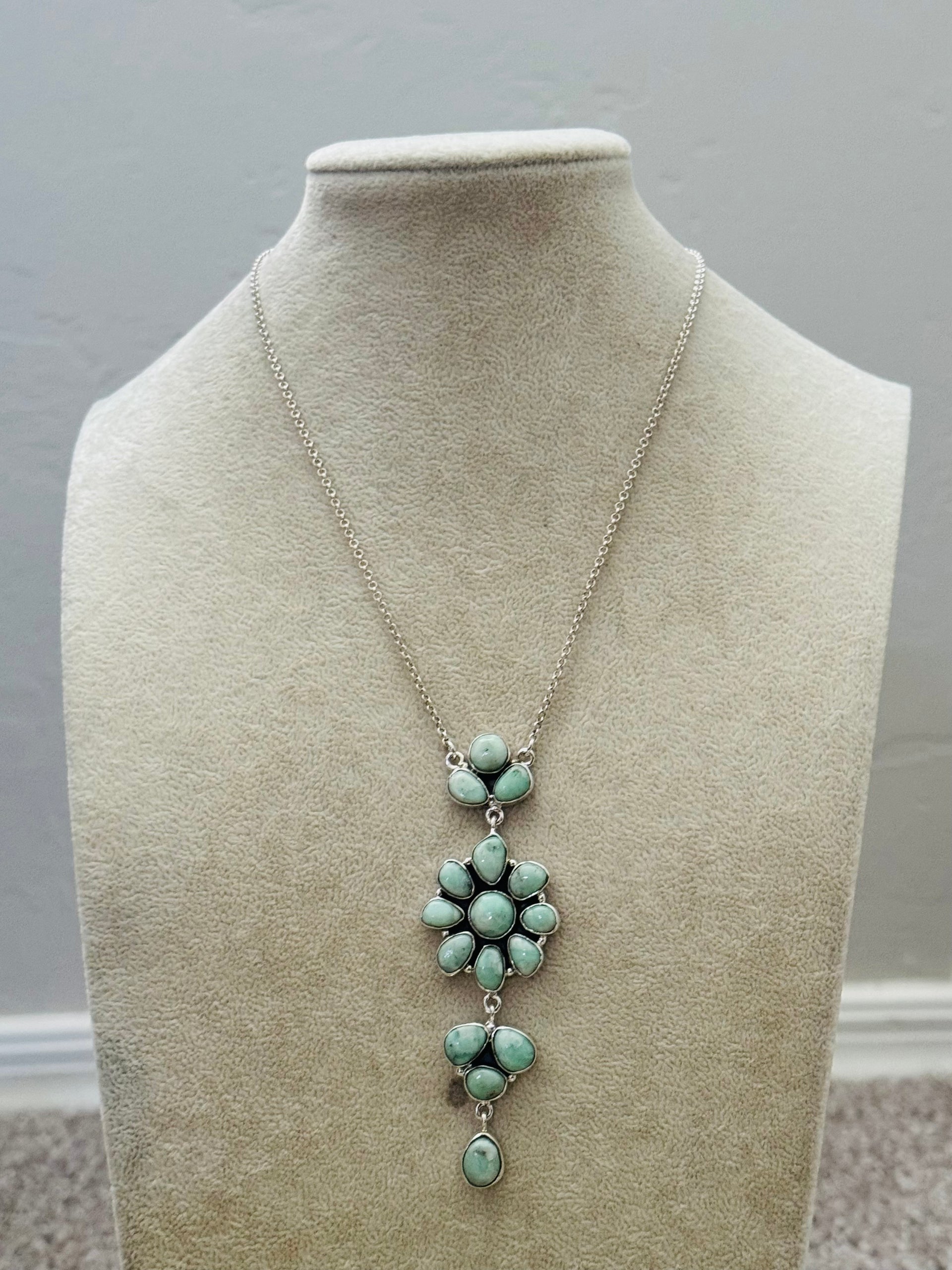 Southwest Handmade Paloma Variscite & Sterling Silver Necklace