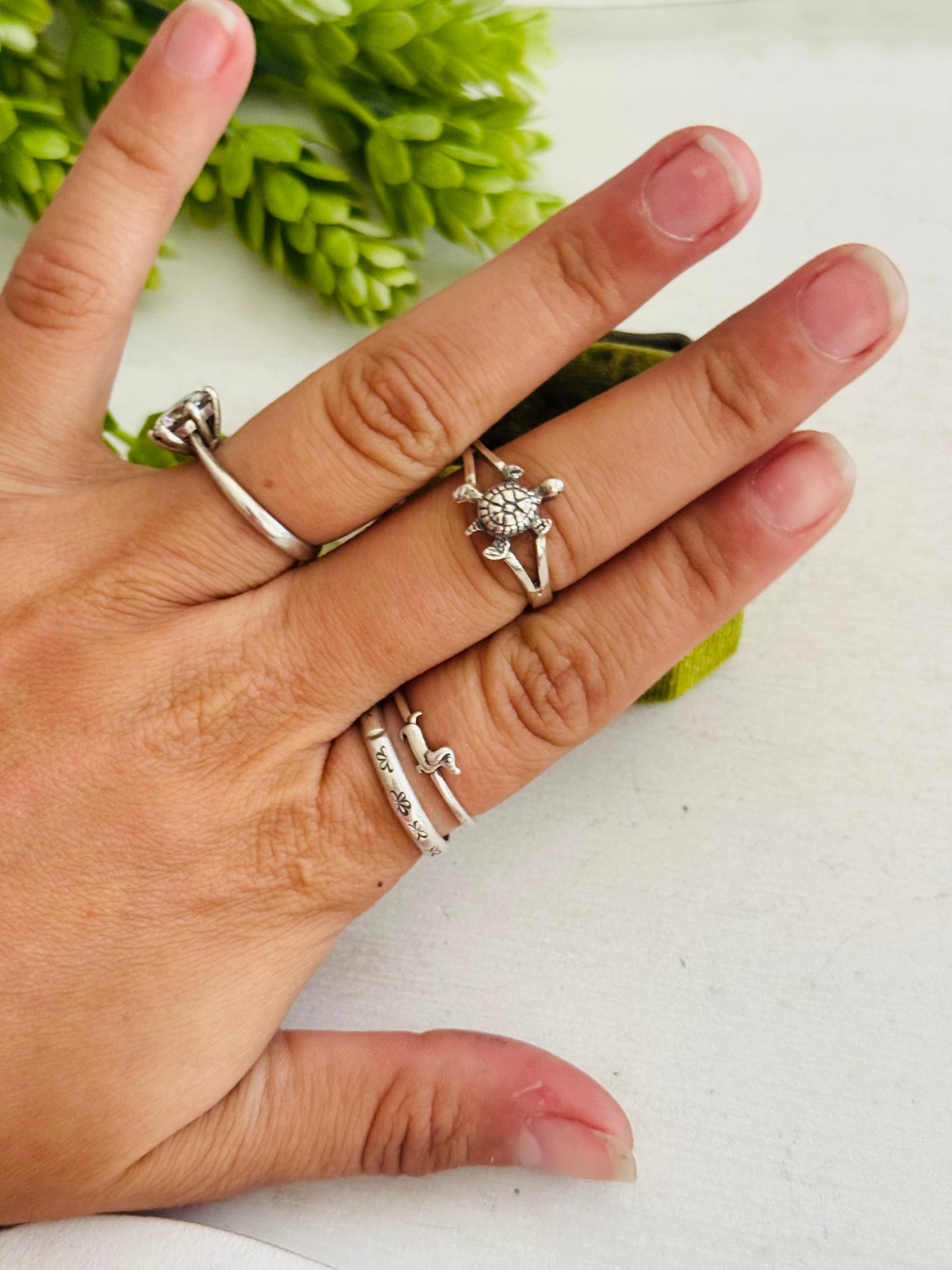 Southwest Made Sterling Sliver Turtle Ring Size 8.5