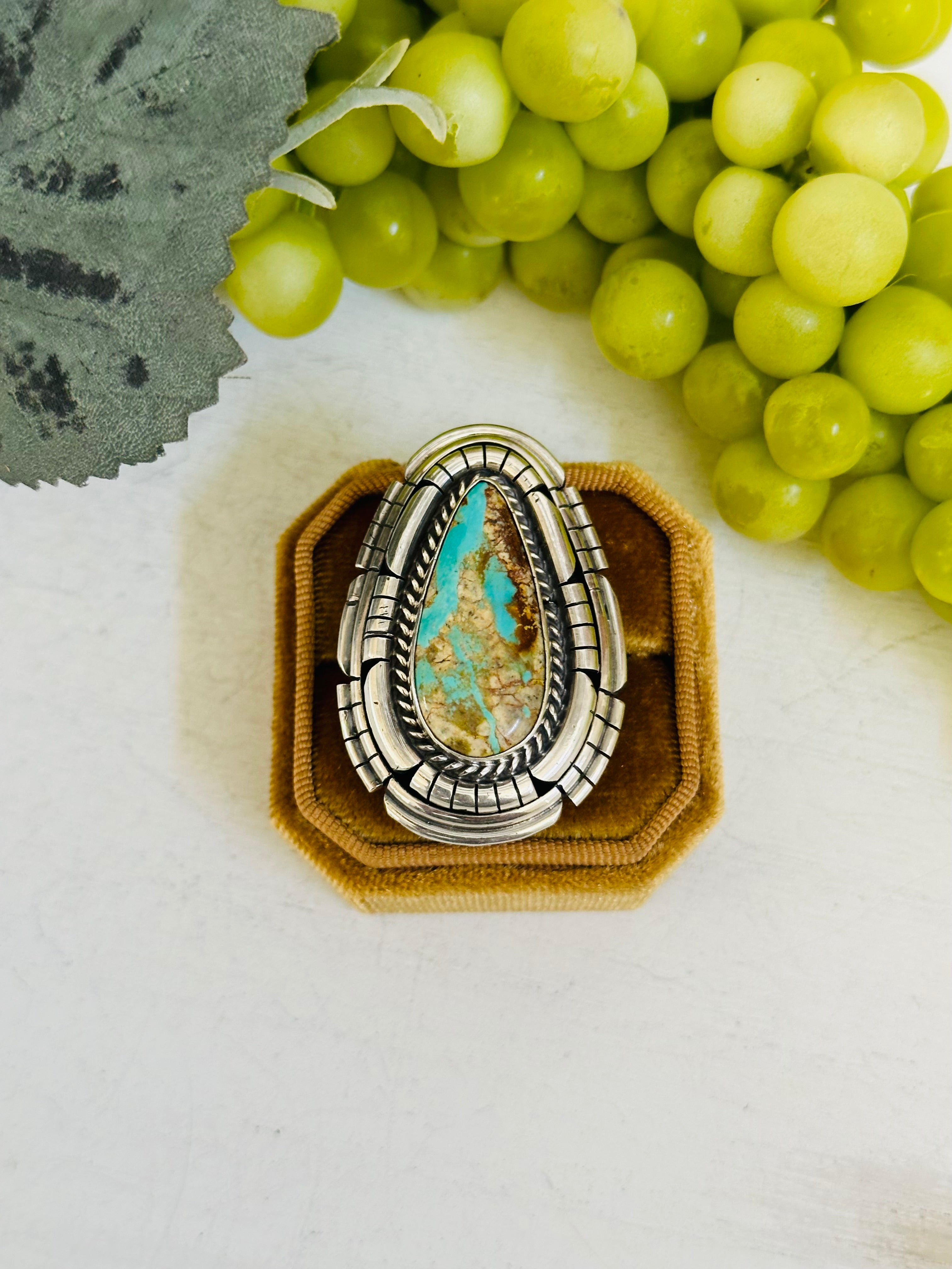 Larry Kaye Kingman Turquoise & Sterling Silver Adjustable Ring