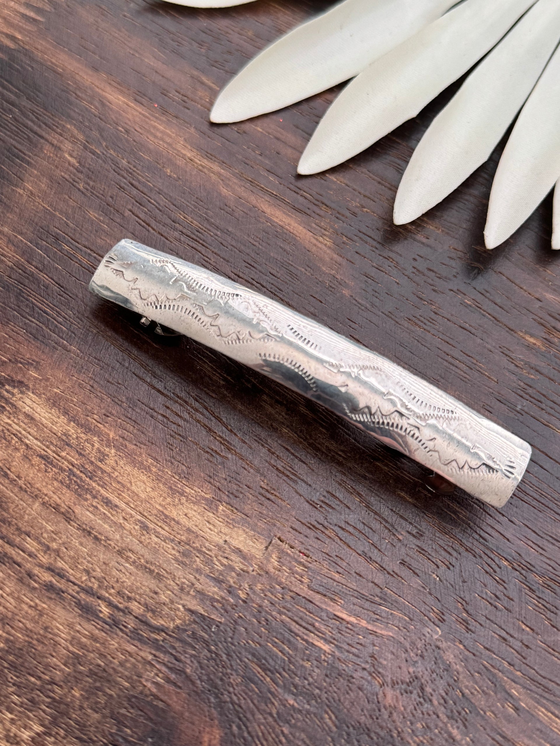 Navajo Made Sterling Silver Hair Barrette