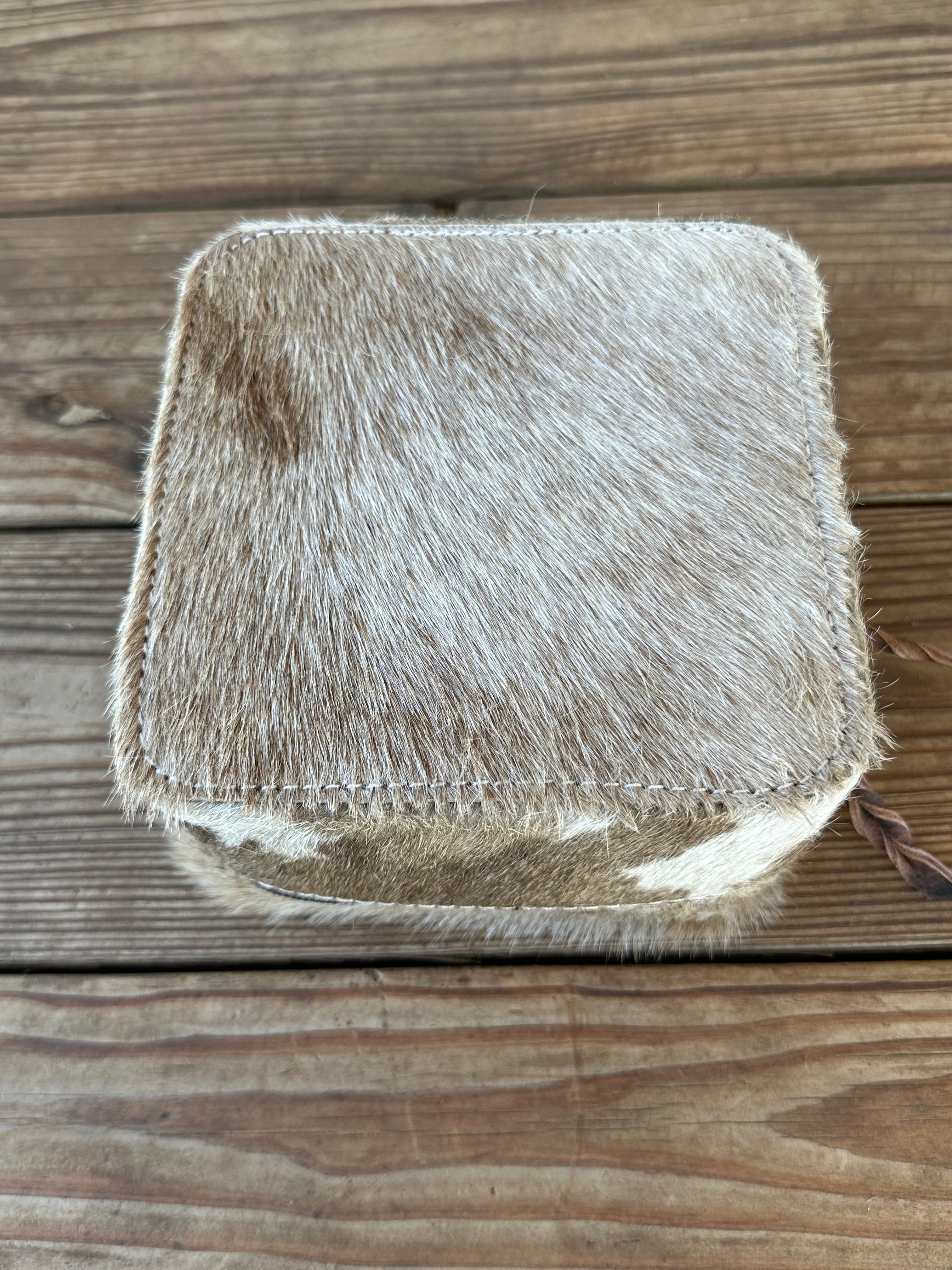 Genuine Leather Cowhide Jewelry Box