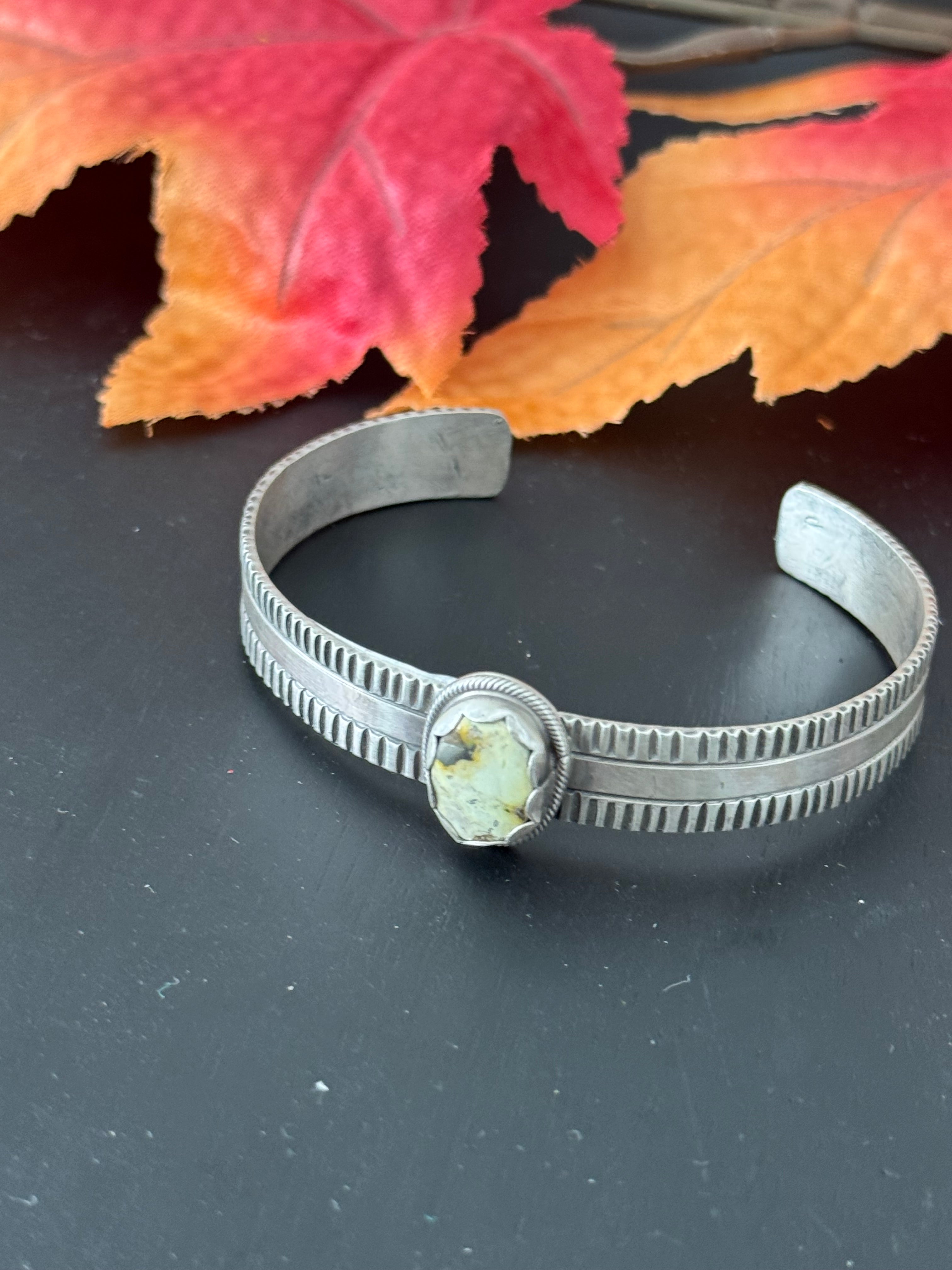 Tillie John Palomino Variscite and Sterling Silver Cuff Bracelet