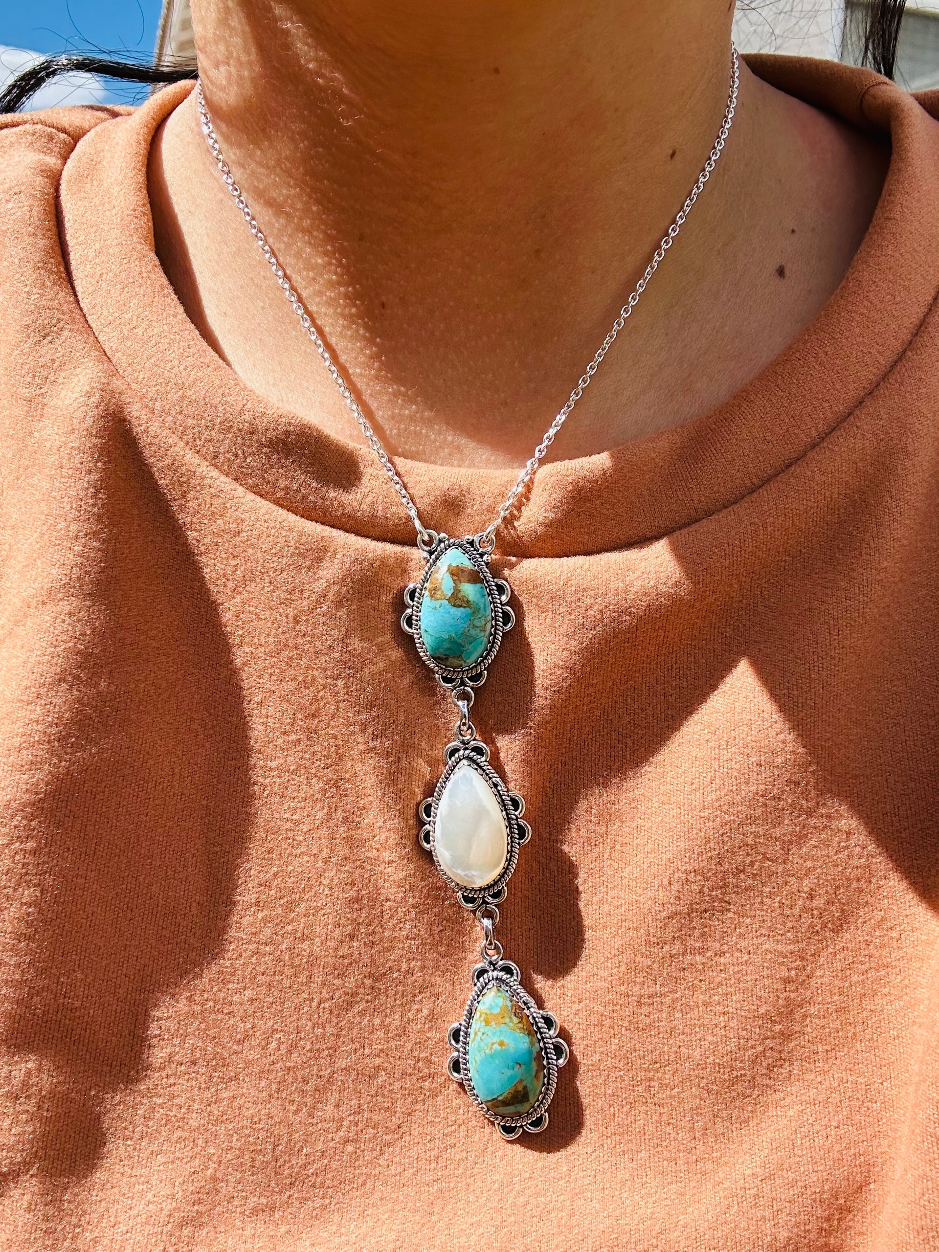 Southwest Handmade Multi Stone & Sterling Silver Necklace