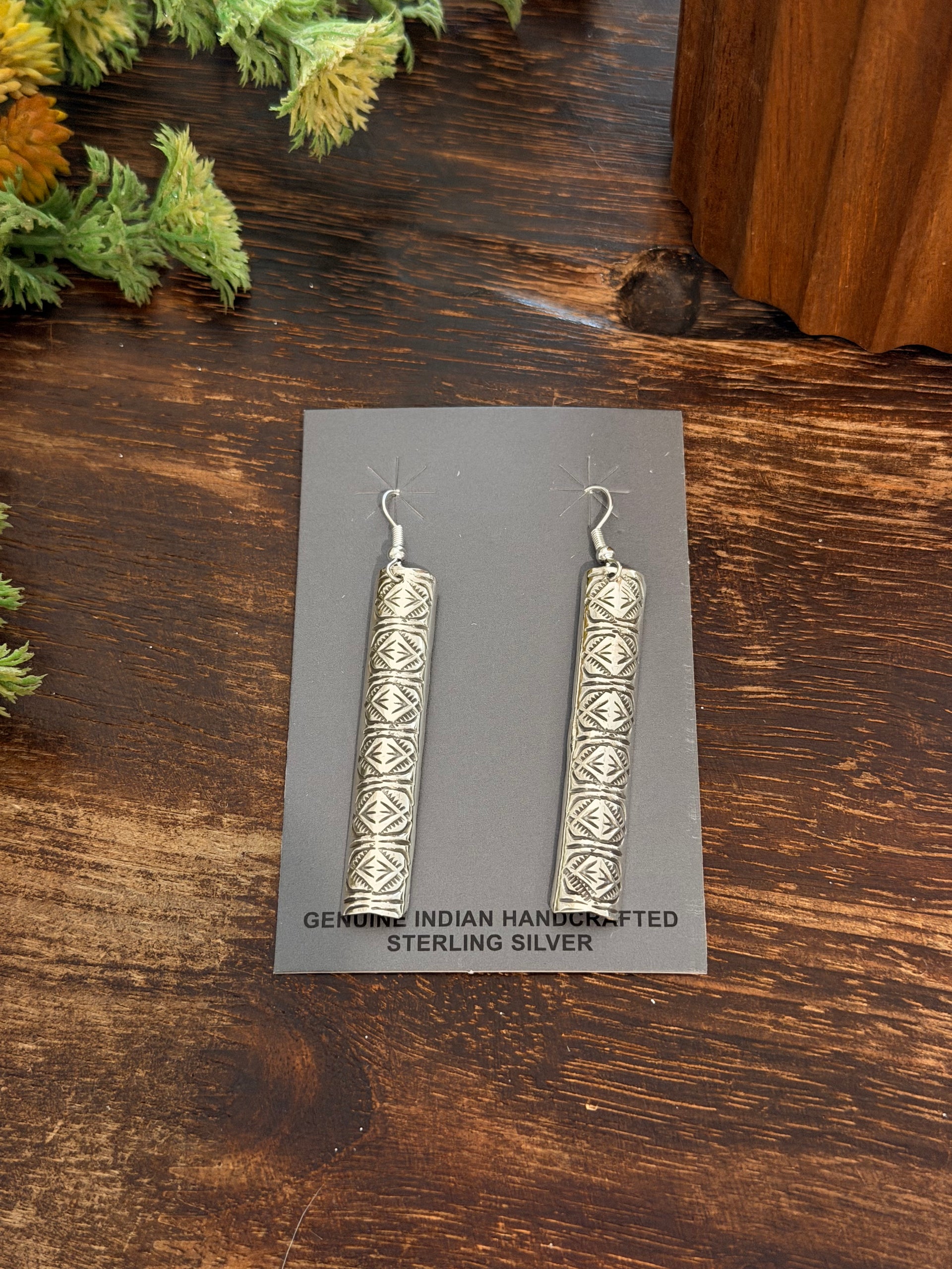 Navajo Made Sterling Silver Dangle Earrings