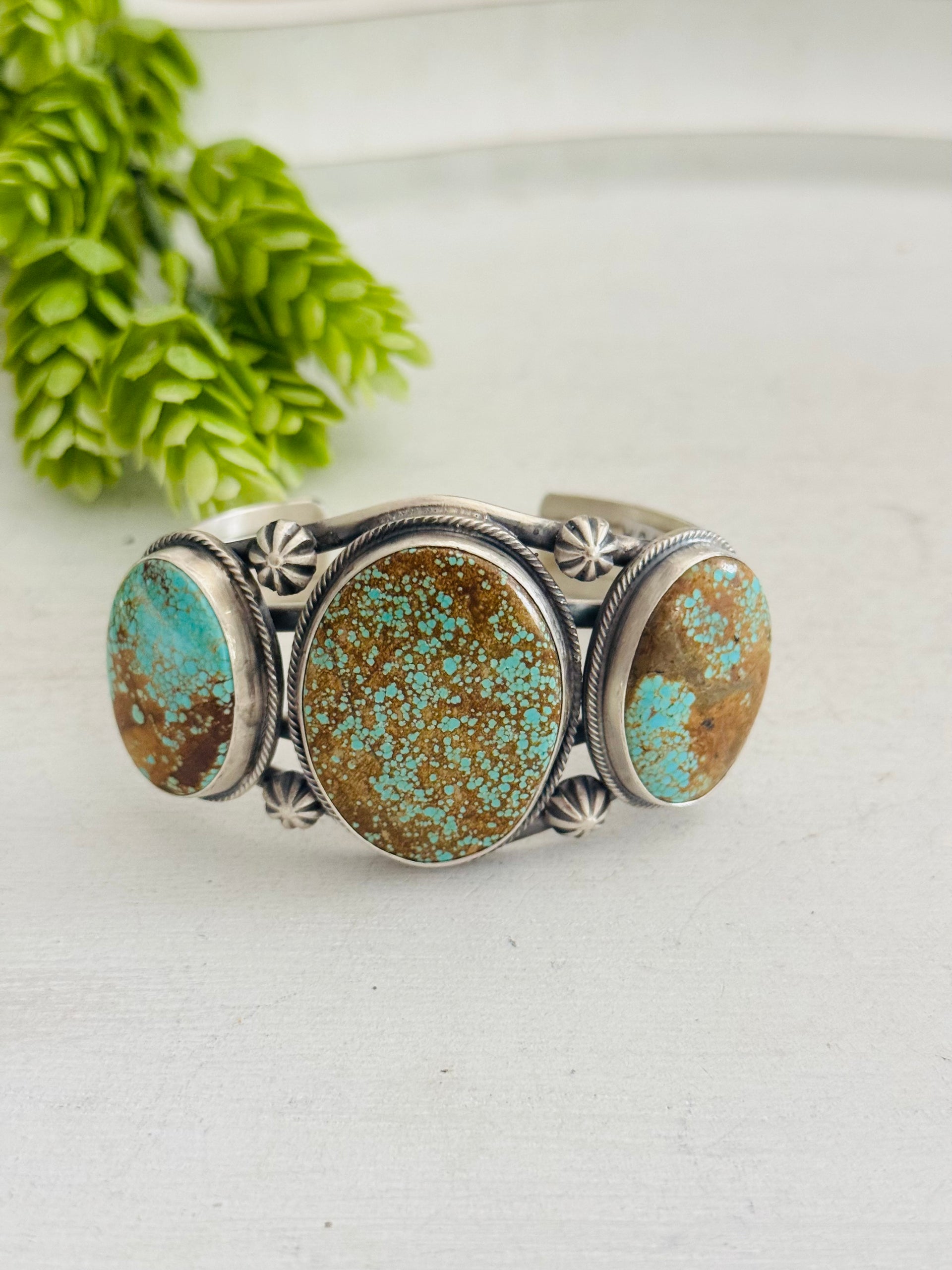 Bobby Johnson #8 Turquoise & Sterling Silver Cuff Bracelet