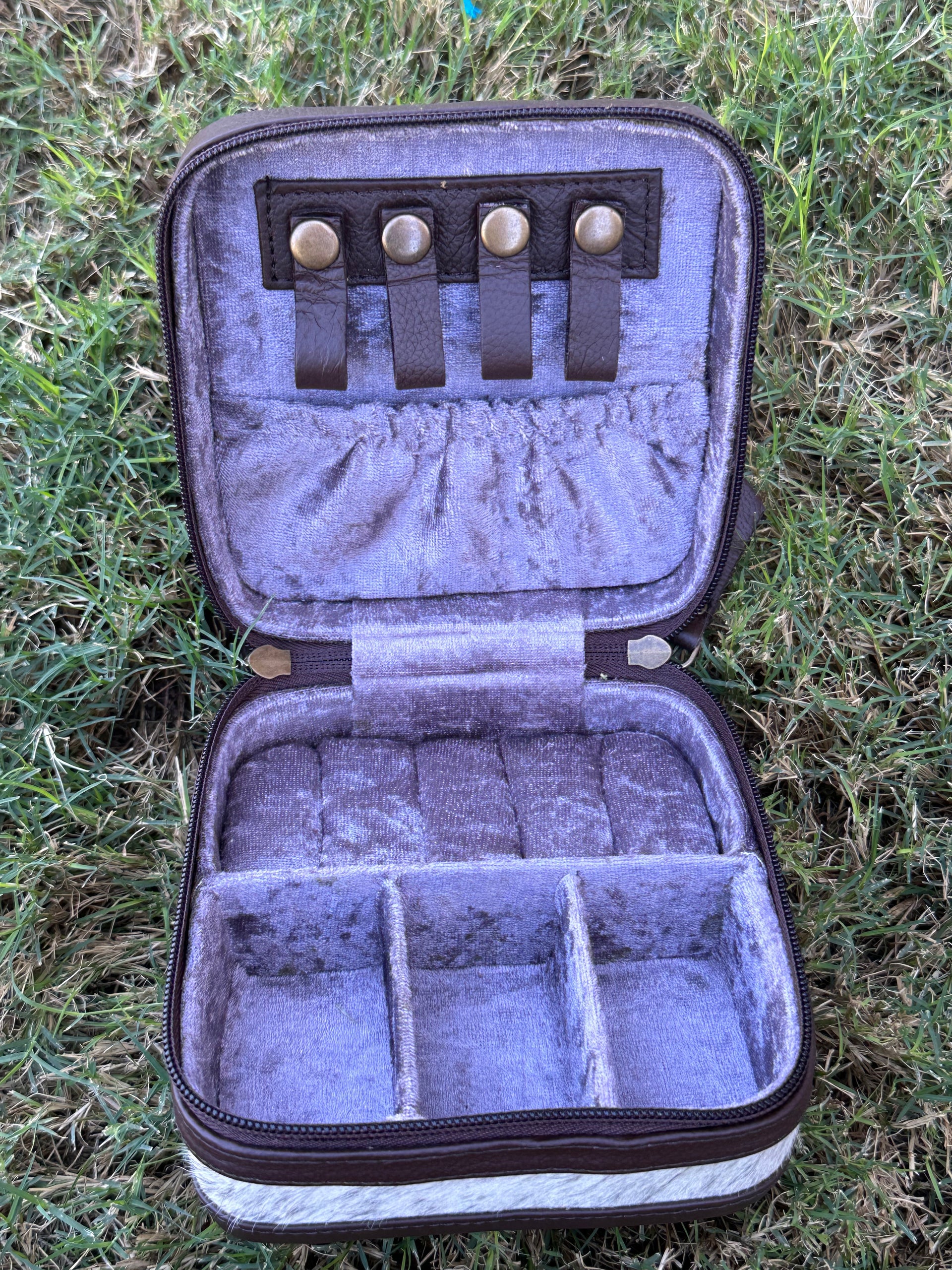 Genuine Tooled Leather Cowhide Jewelry Box