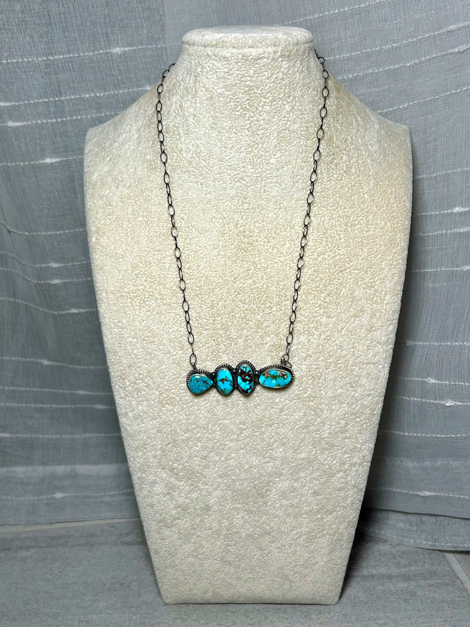 Eli Skeets Kingman Turquoise & Sterling Silver Necklace