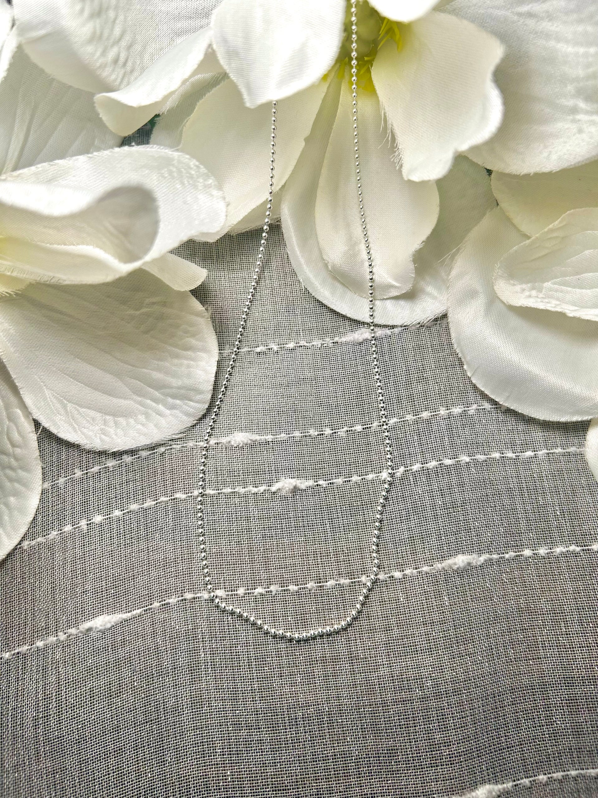 Navajo Made Strung 1 MM Sterling Silver Necklace