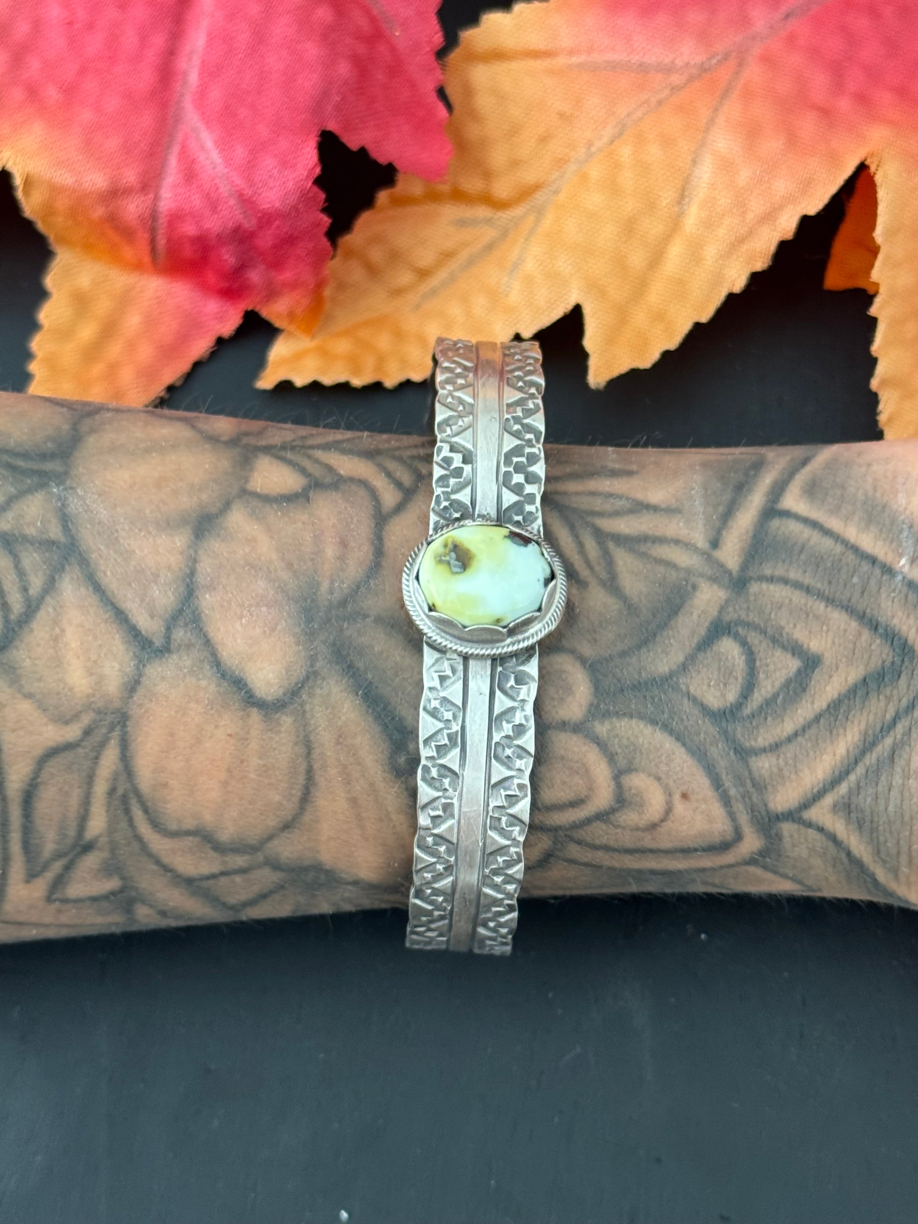 Tillie John Palomino Variscite and Sterling Silver Cuff Bracelet