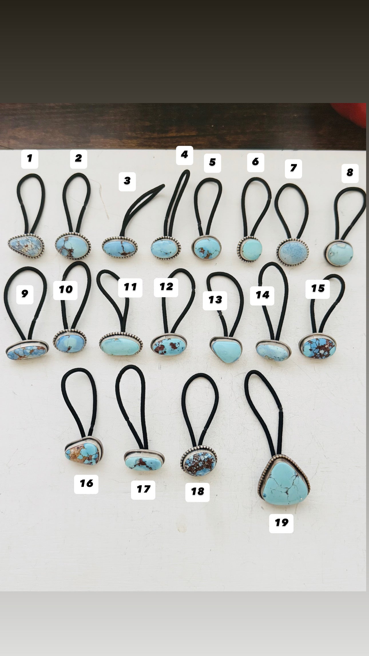 Eddie Yazzie Golden Hills Turquoise & Sterling Silver Ponytail Holder