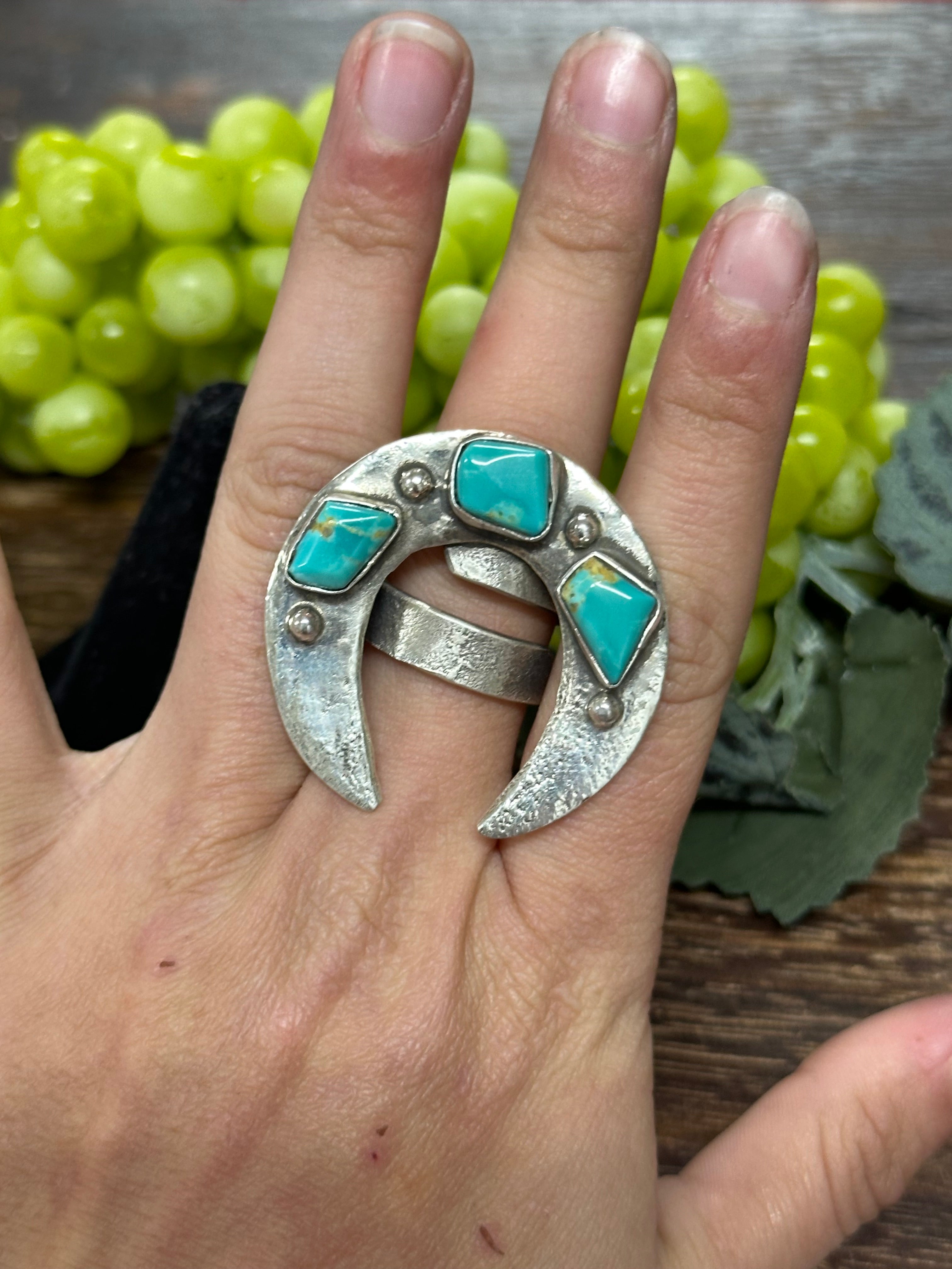 Jude Candalaria Royston Turquoise Sterling Silver Adjustable Ring