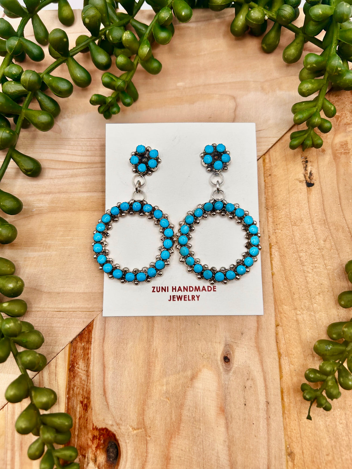 Marlon Quan Kingman Turquoise & Sterling Silver Post Earrings
