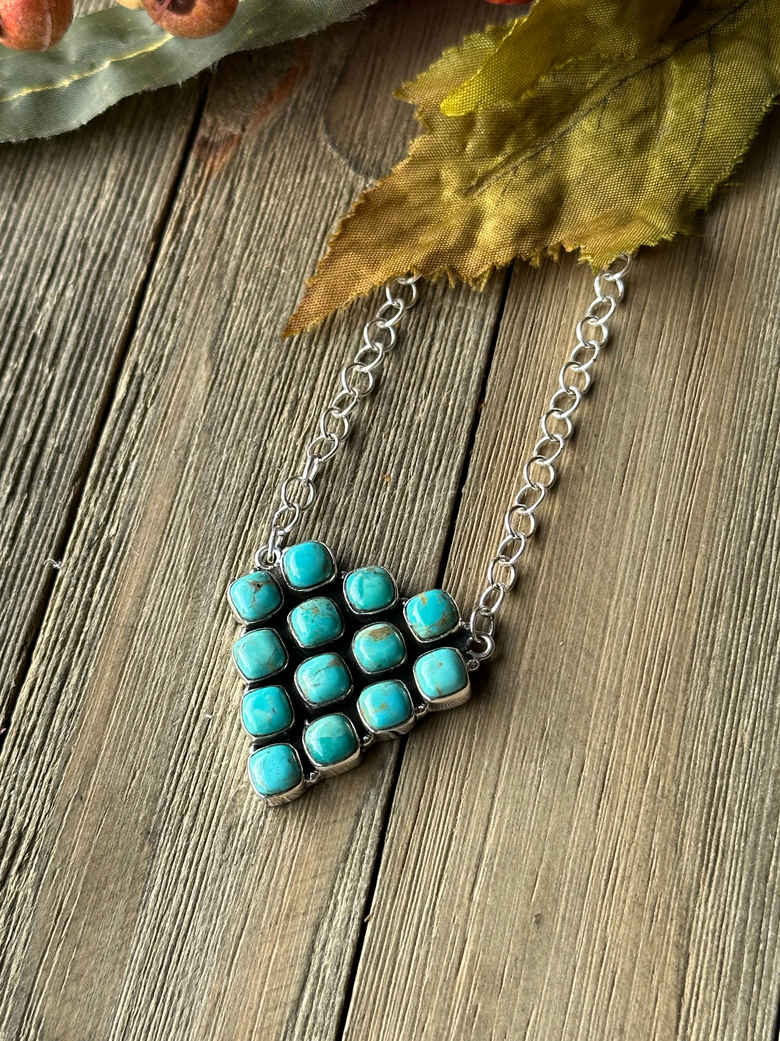 Southwest Made Kingman Turquoise & Sterling Silver Necklace