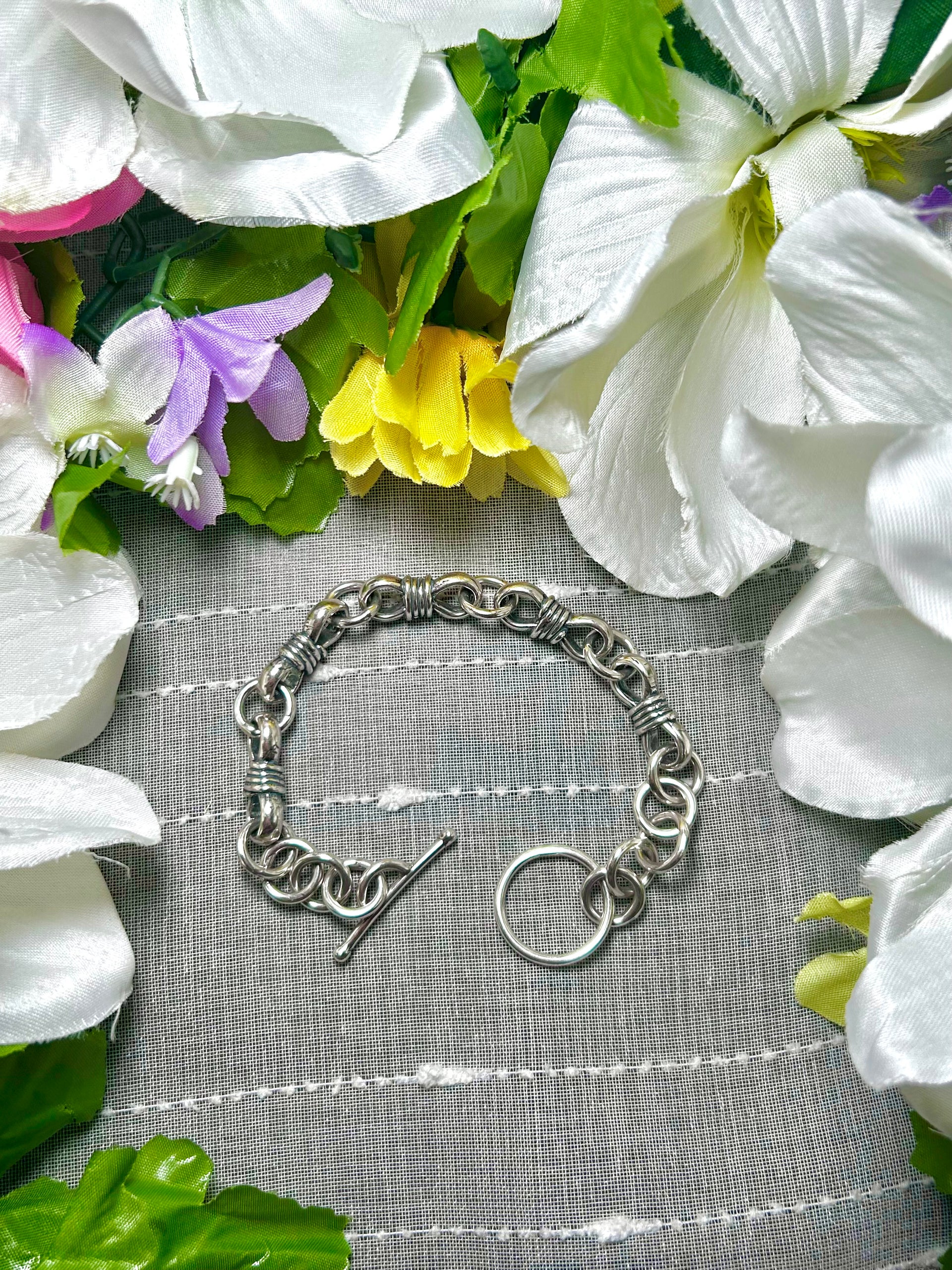 Navajo Made Sterling Silver Link Bracelet