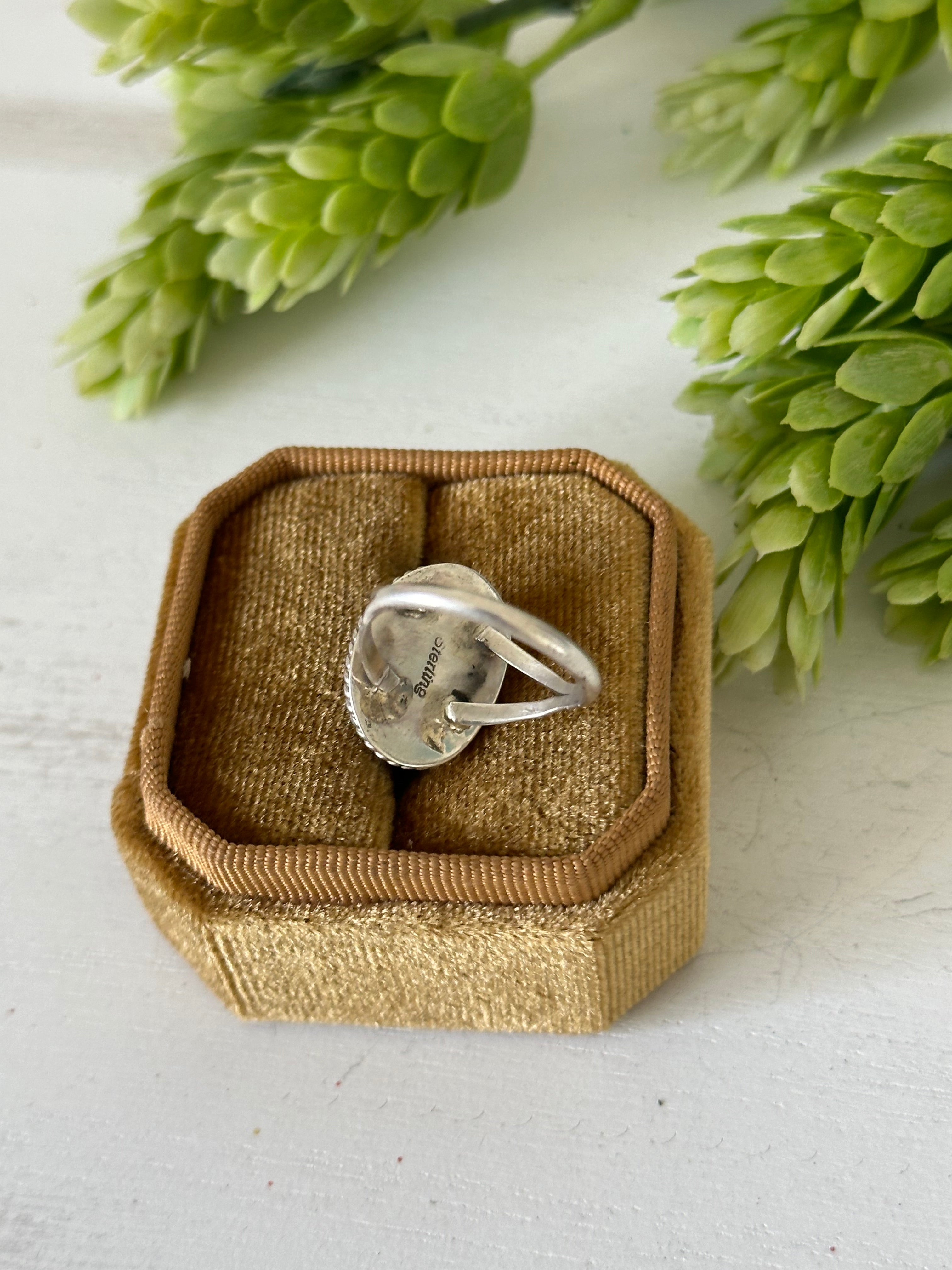 Navajo Made Blood Red & Sterling Silver Ring