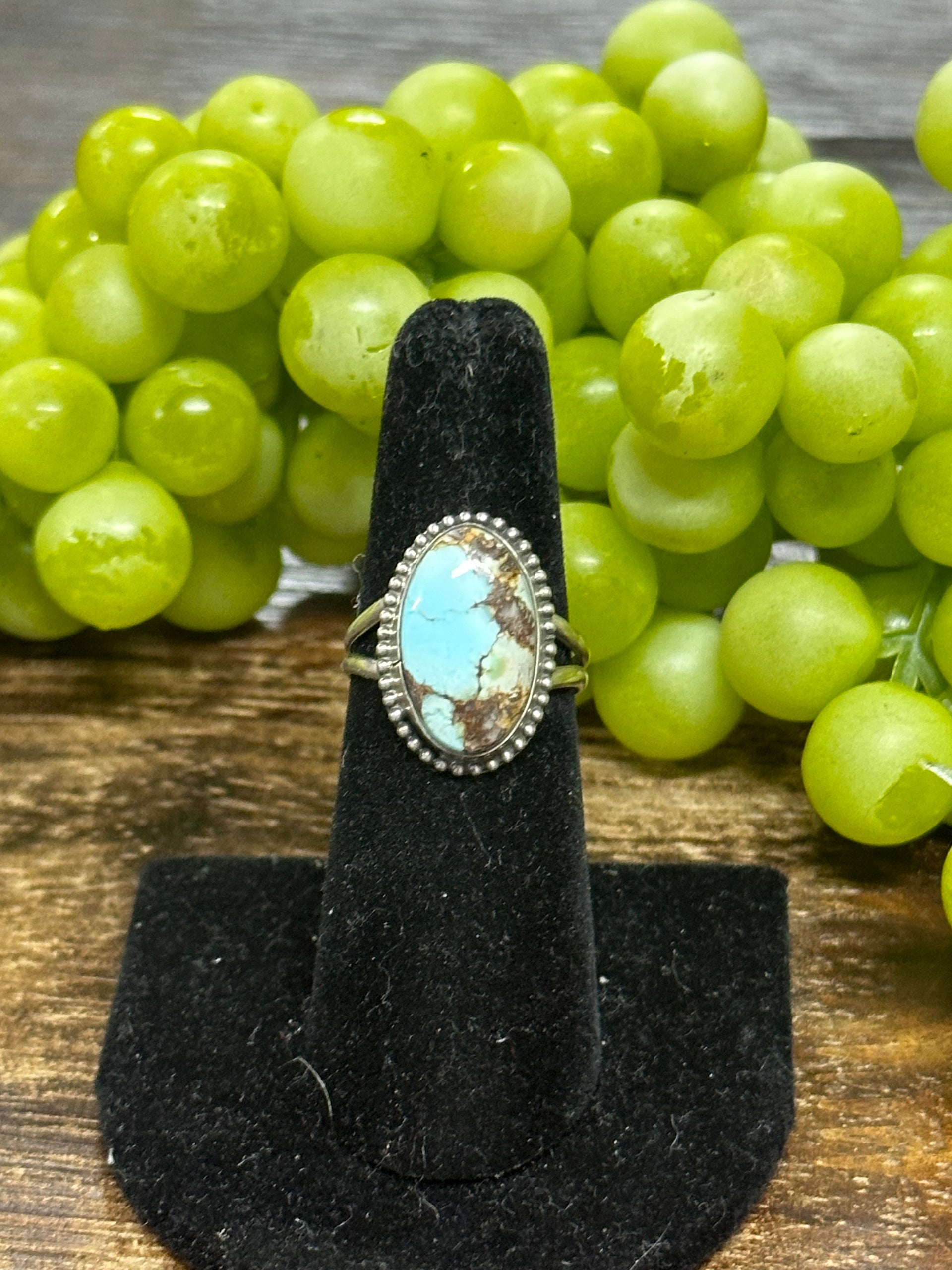 Navajo Made Golden Hills Turquoise & Sterling Silver Ring