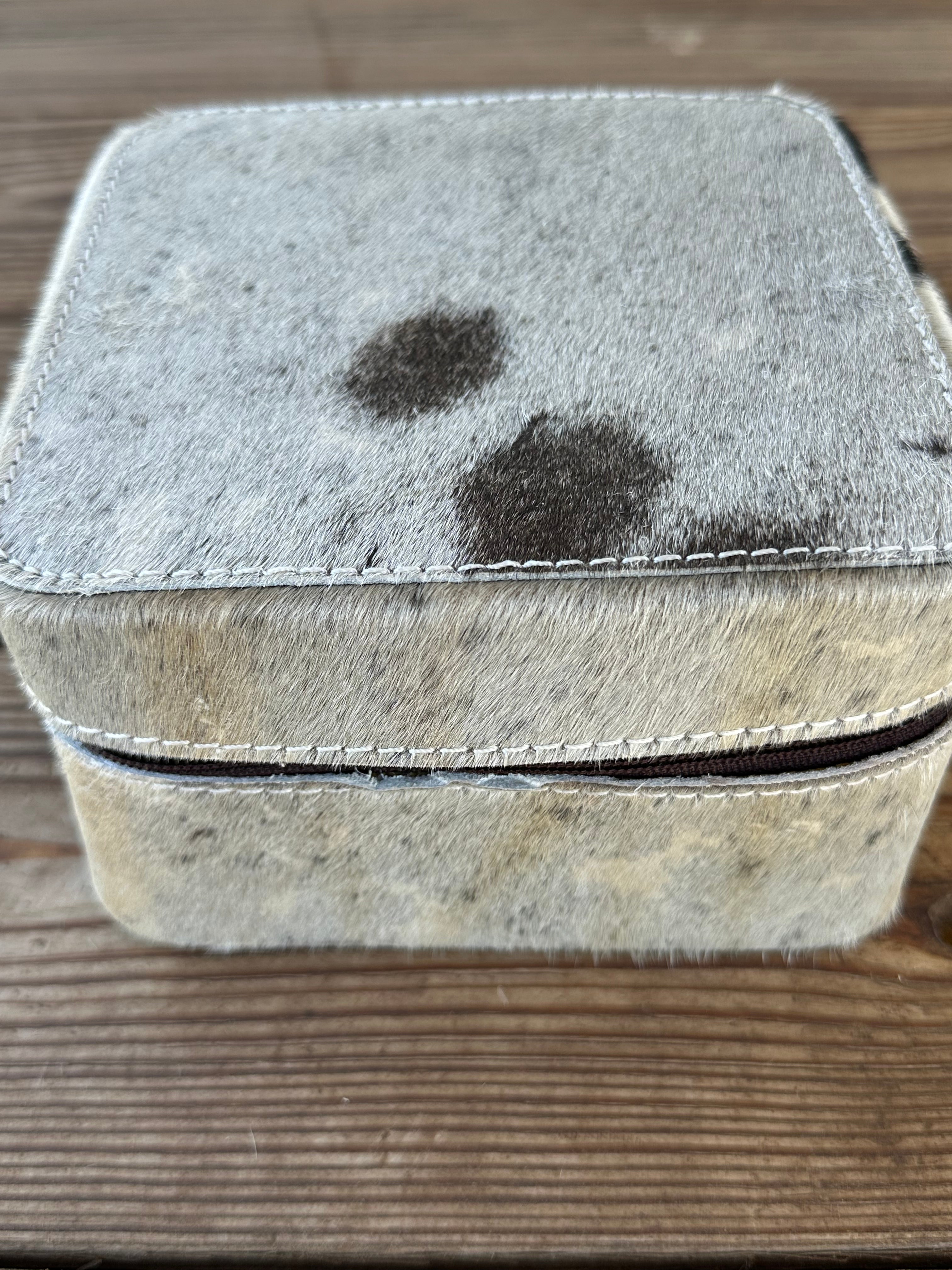 Genuine Leather Cowhide Jewelry Box