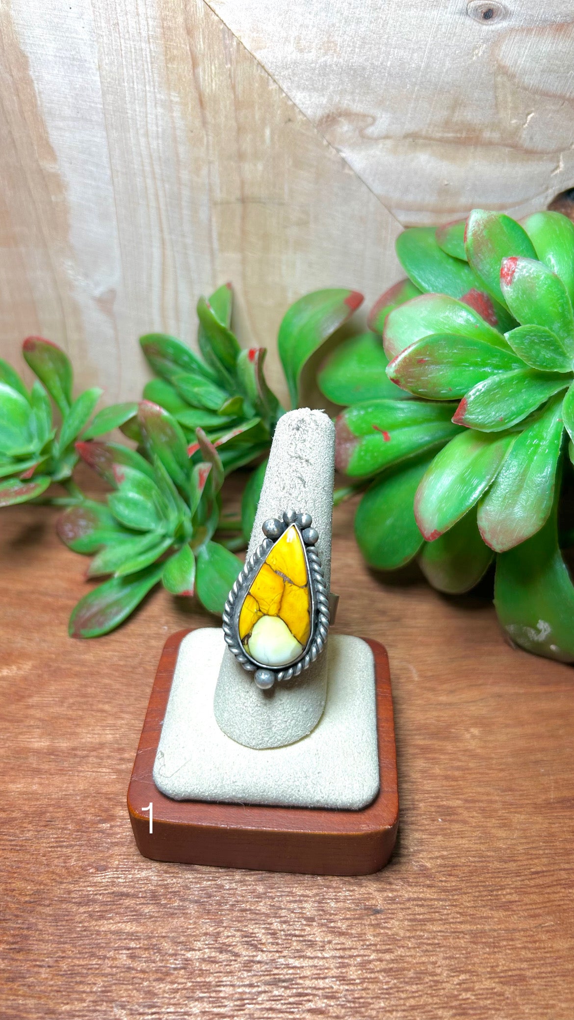 Zachariah David Honey Dahlia & Sterling Silver Adjustable Ring