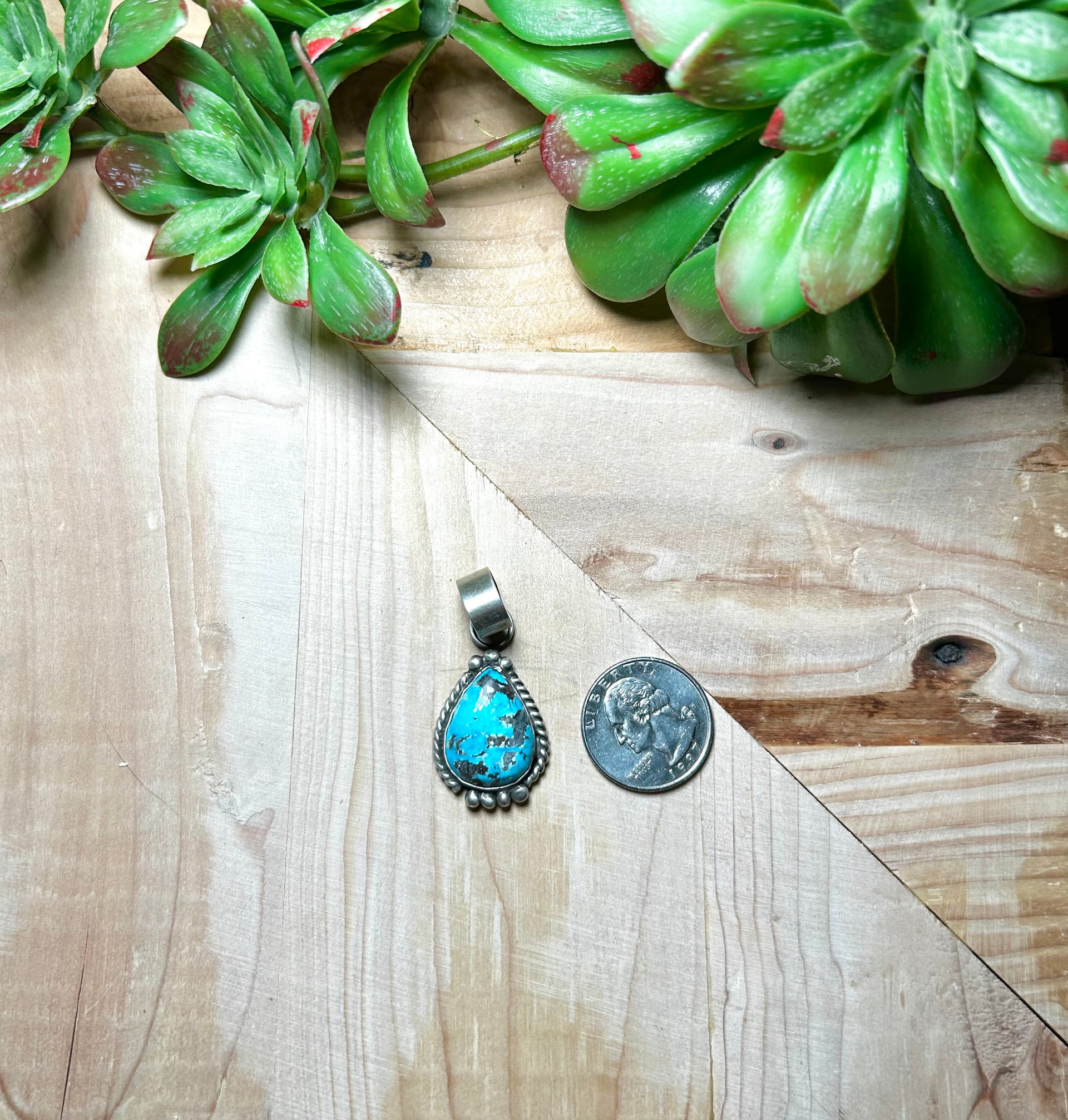 Zachariah David Blue Bird Turquoise & Sterling Silver Pendant