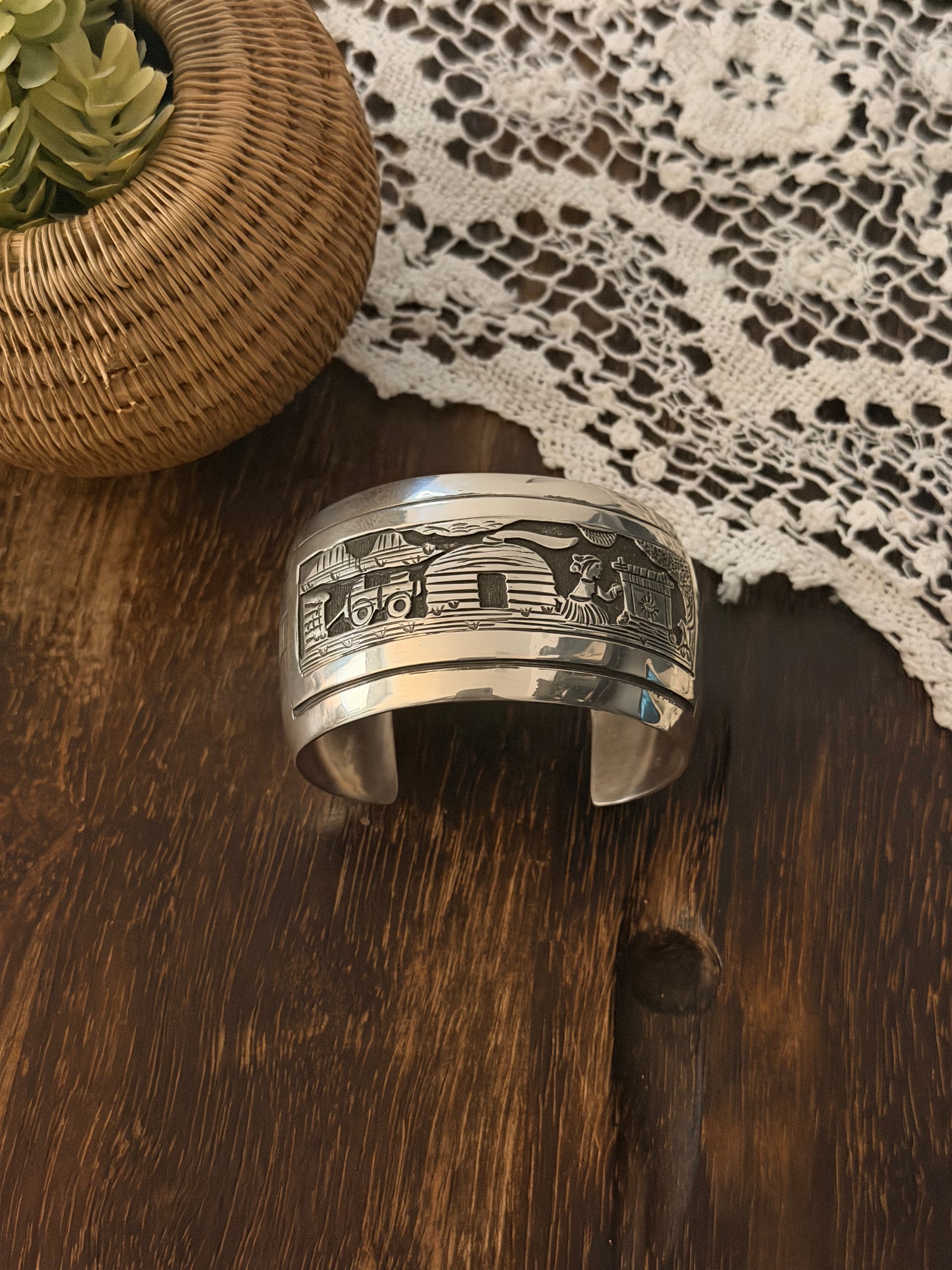 Tillie Jon Sterling Silver Story Teller Cuff Bracelet