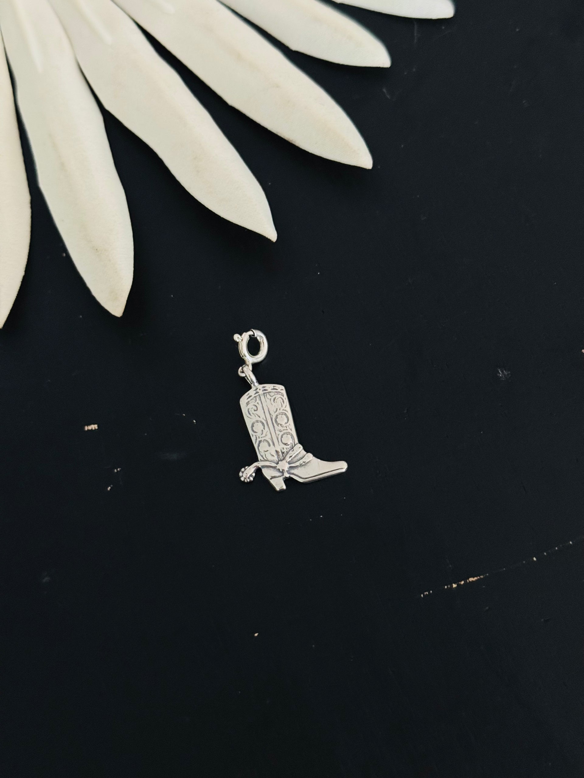 Navajo Made Sterling Silver Cowboy Boot Cast Charm