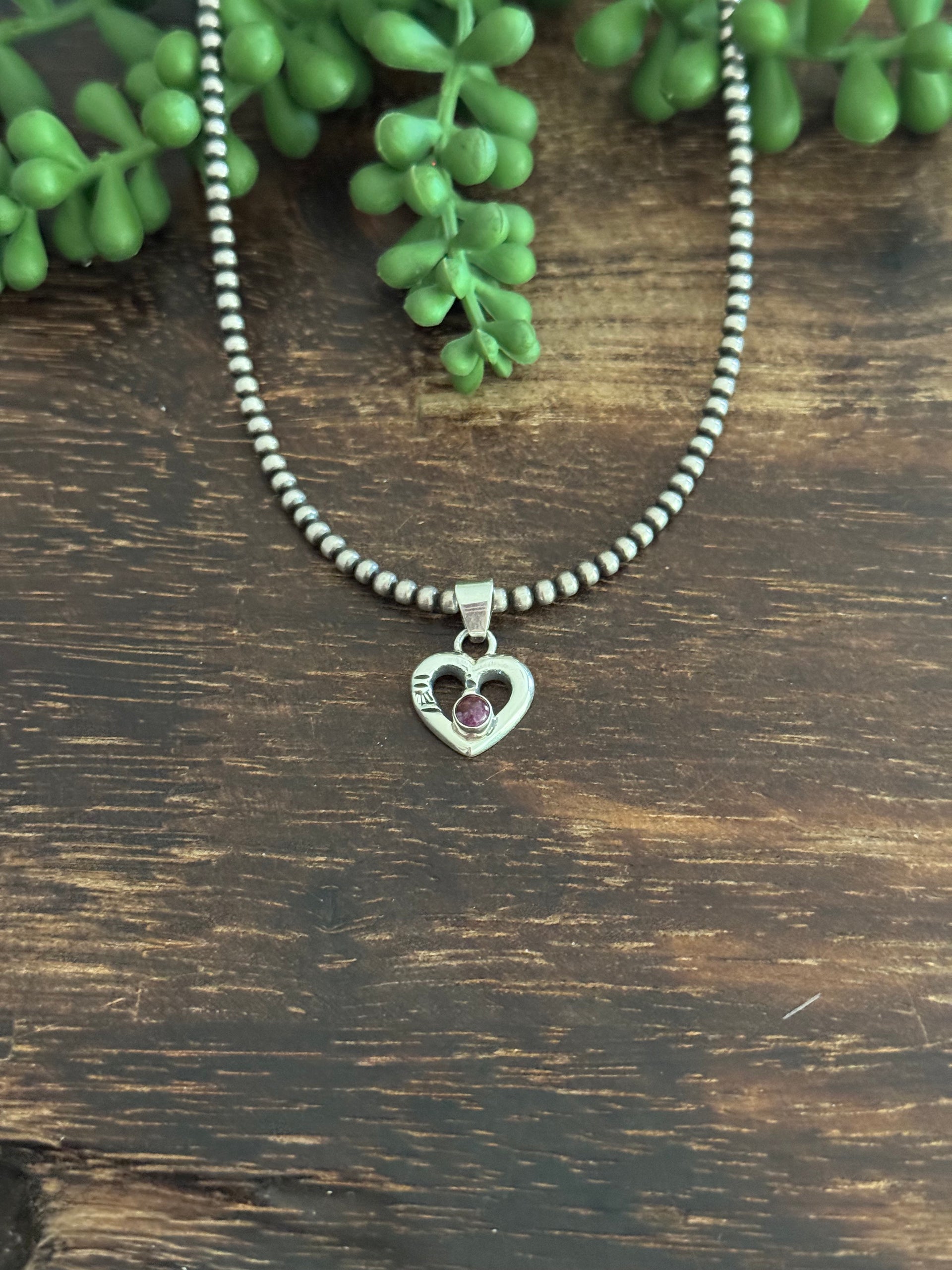 Navajo Made Purple Spiny Oyster & Sterling Silver Pendant