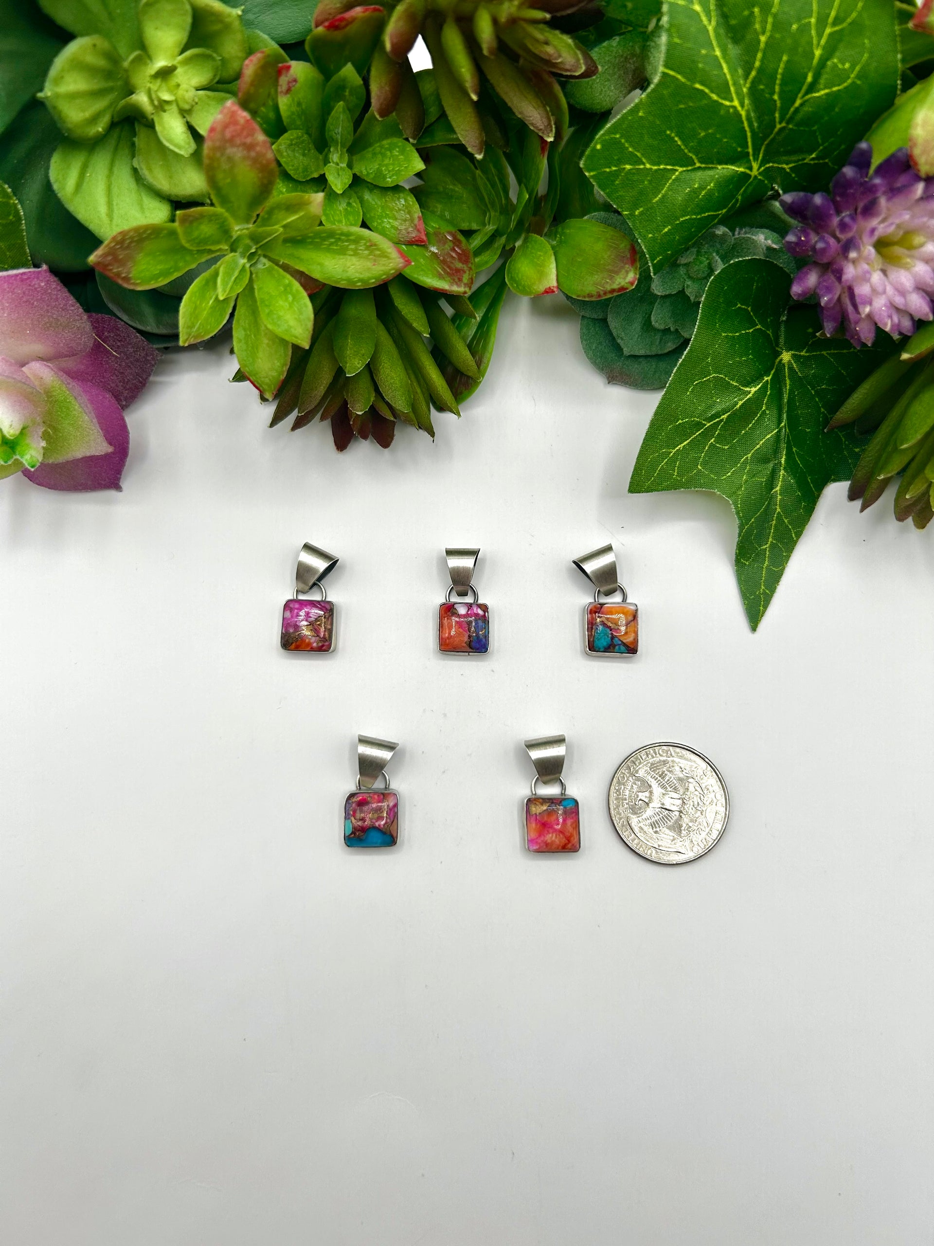 Navajo Made Mohave Turquoise & Sterling Silver Pendant