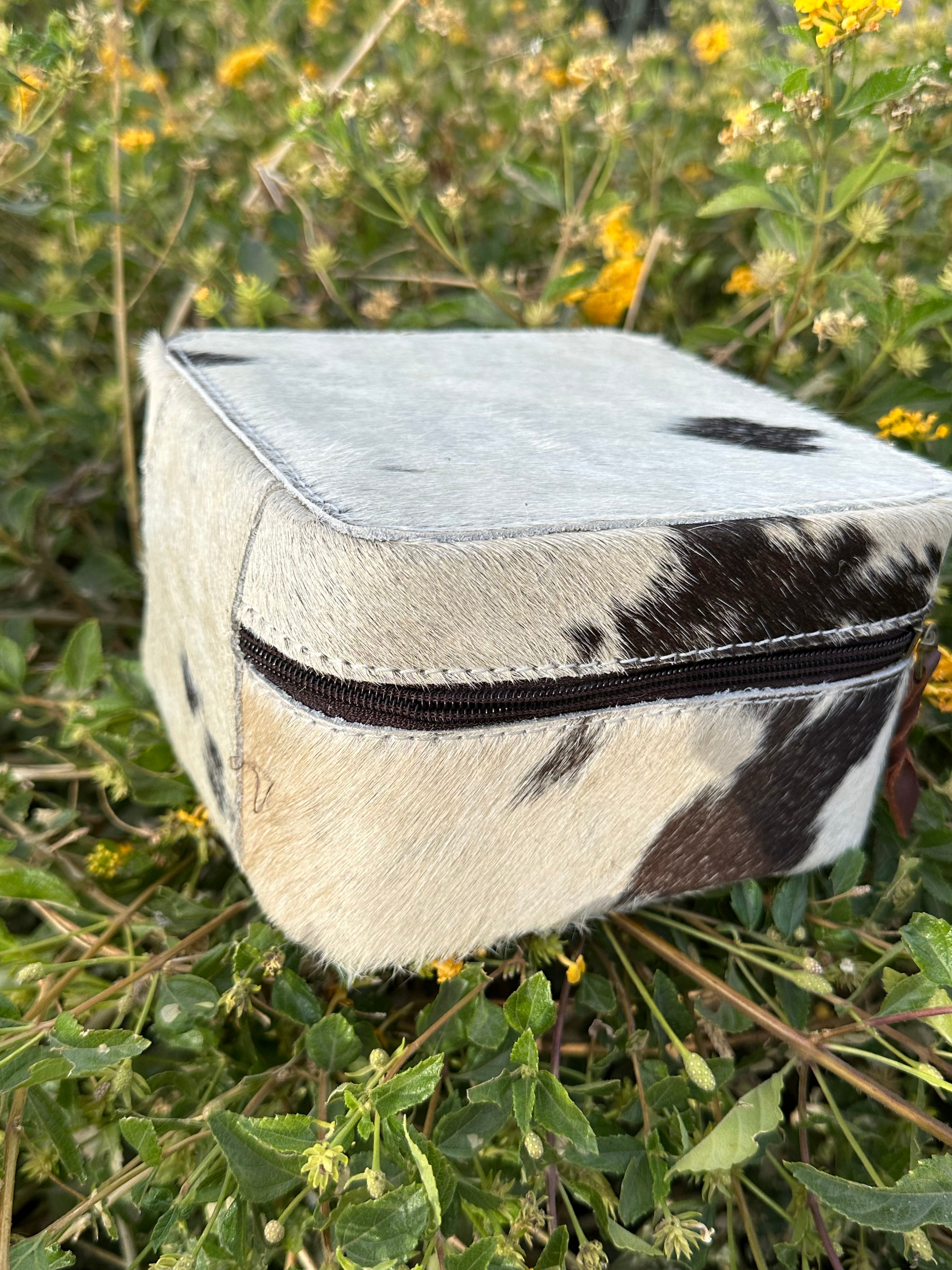 Genuine Leather Cowhide Jewelry Box