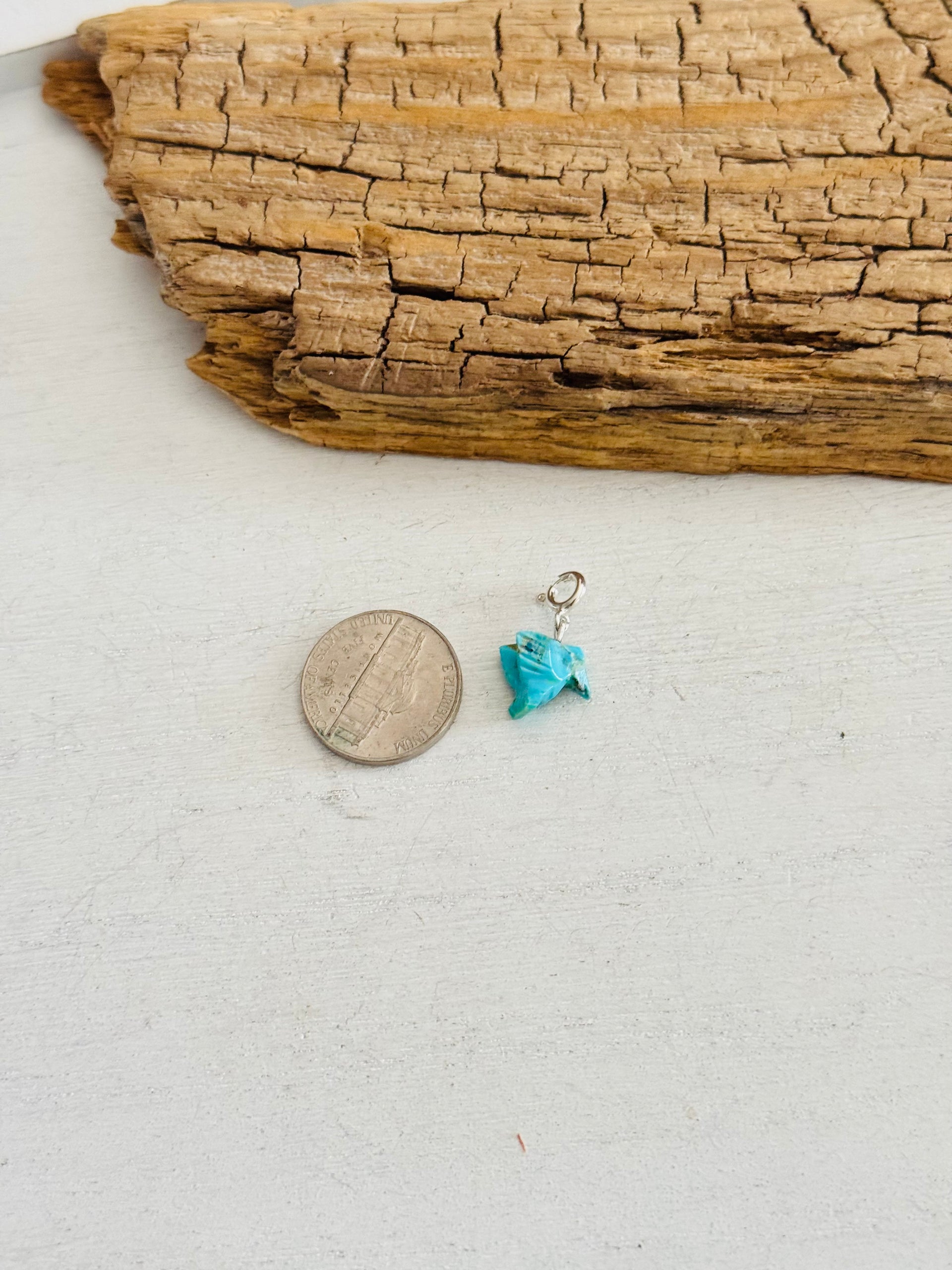 Navajo Made Mohave Turquoise & Sterling Silver Hummingbird Charms