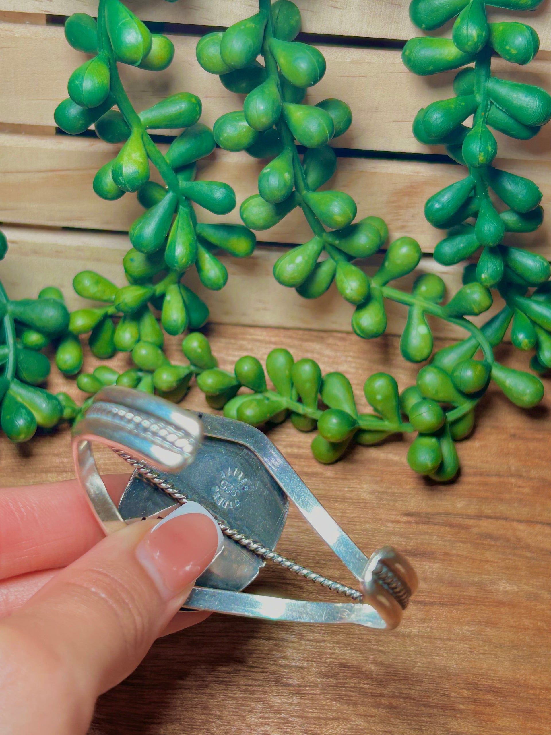 Wydell Billie New Lander Varicsite & Sterling Silver Cuff Bracelet