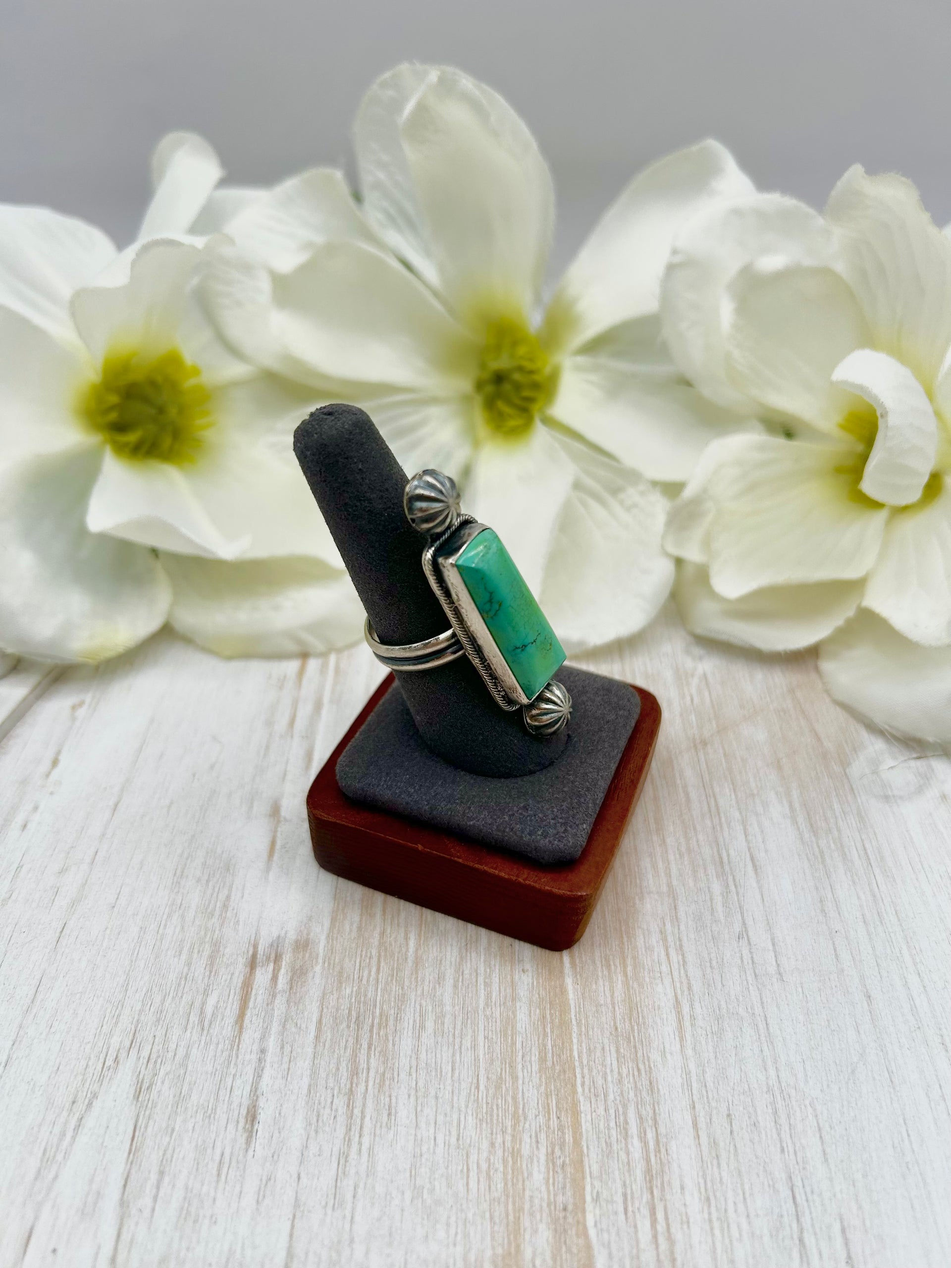 Danny Henio Kingman Turquoise & Sterling Silver Adjustable Ring
