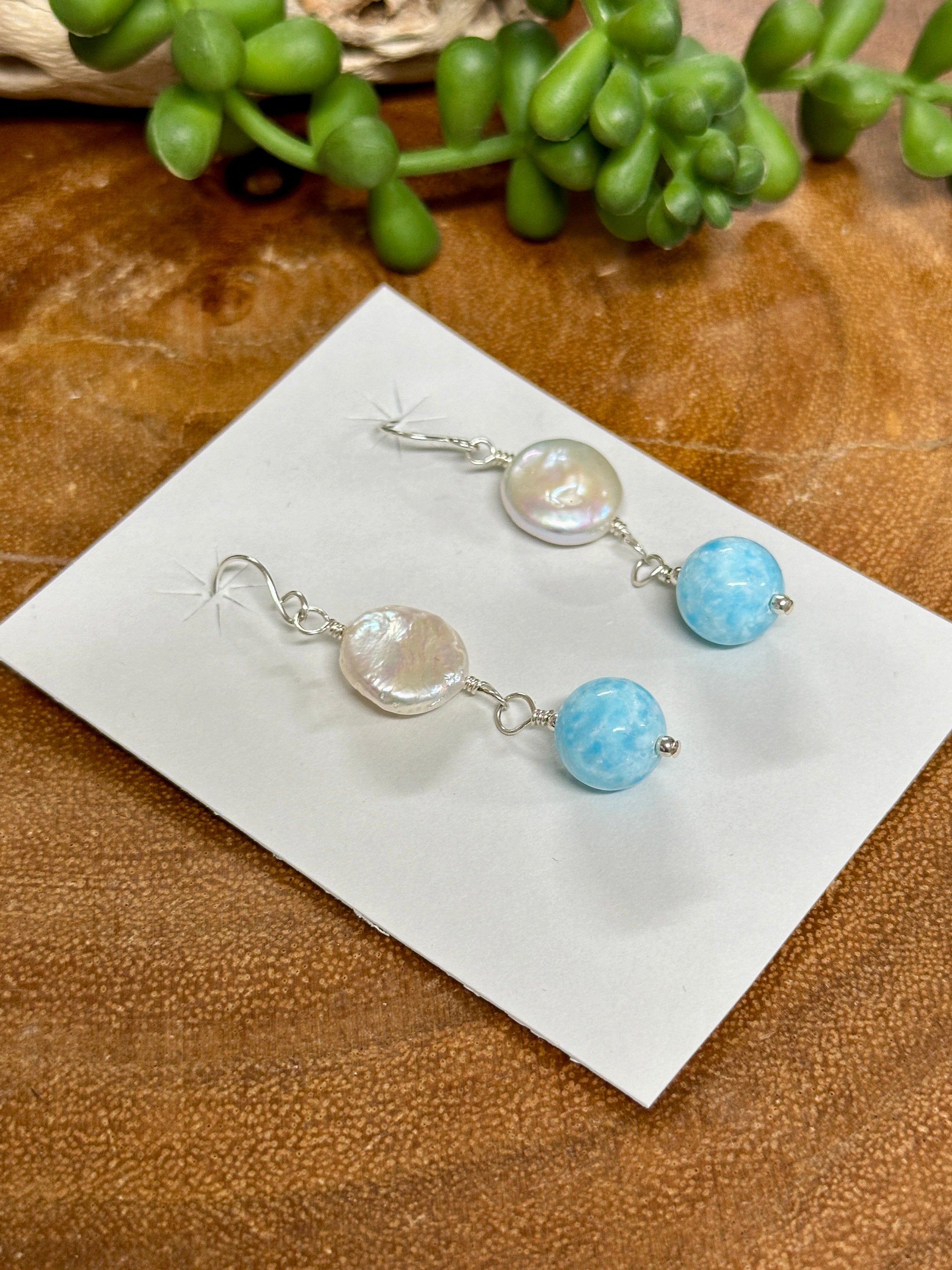 Southwest Handmade Multi Stone & Sterling Silver Dangle Earrings